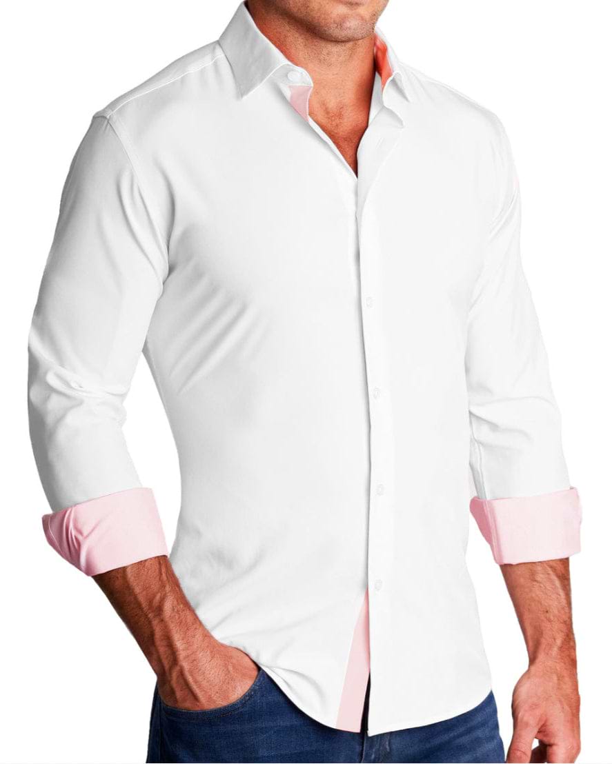 "The Porter" Solid White with Pink Accents