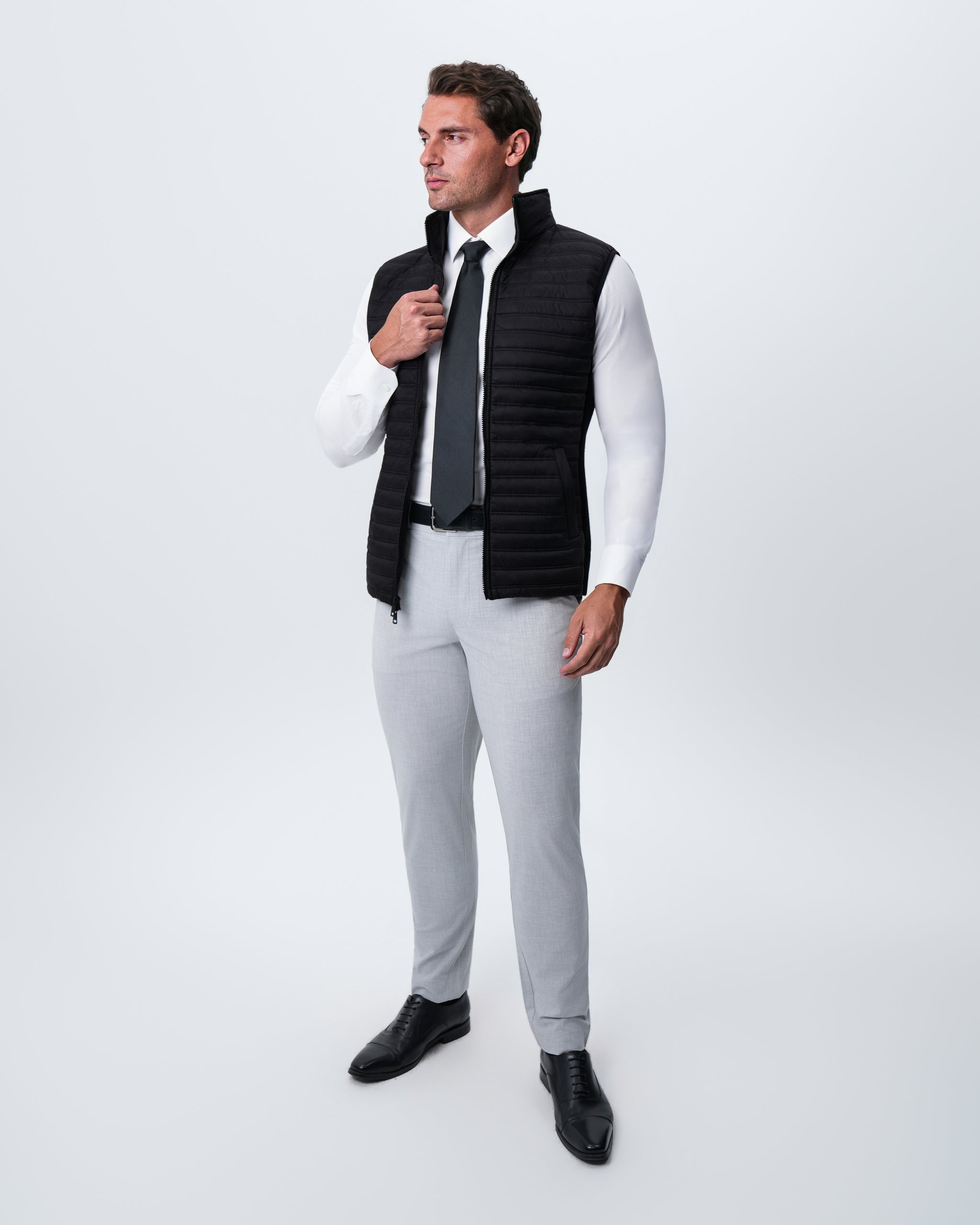 Lightweight Knit Down Vest - Black