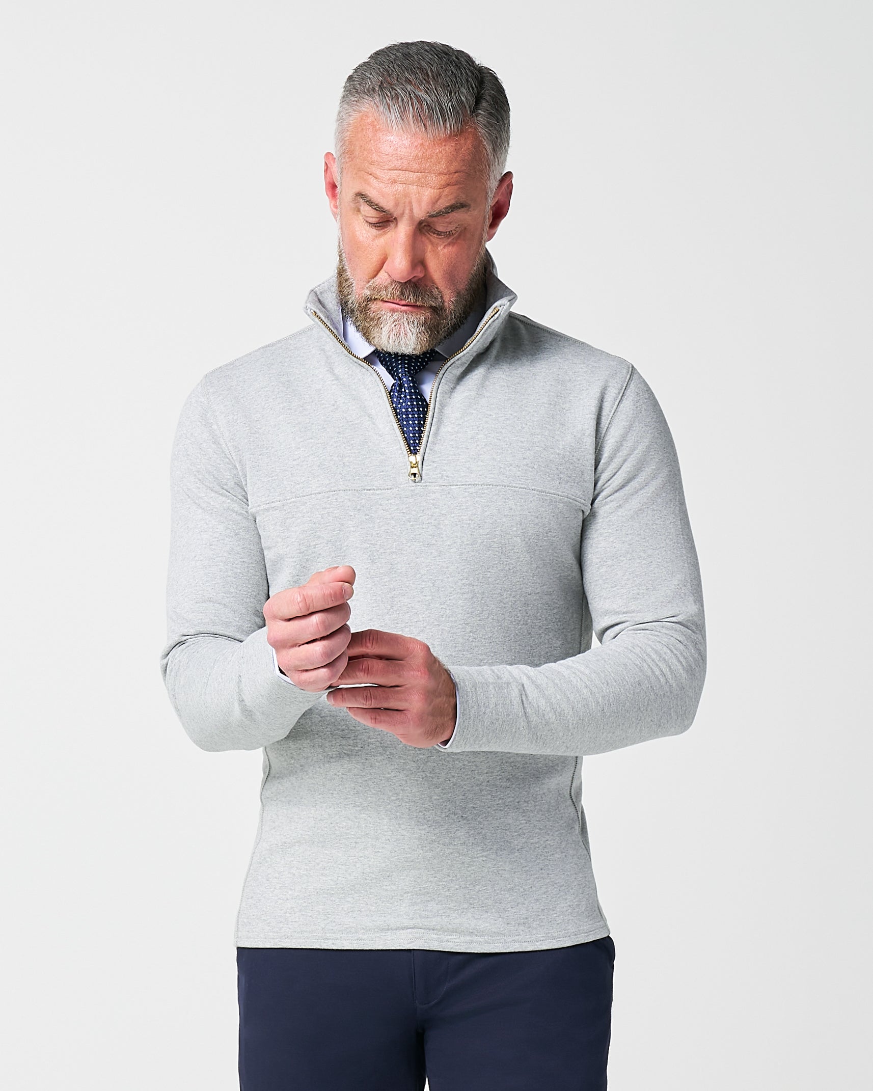 Quarter Zip - Heathered Grey