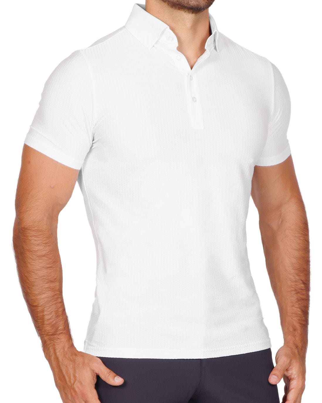 Seersucker Polo - White