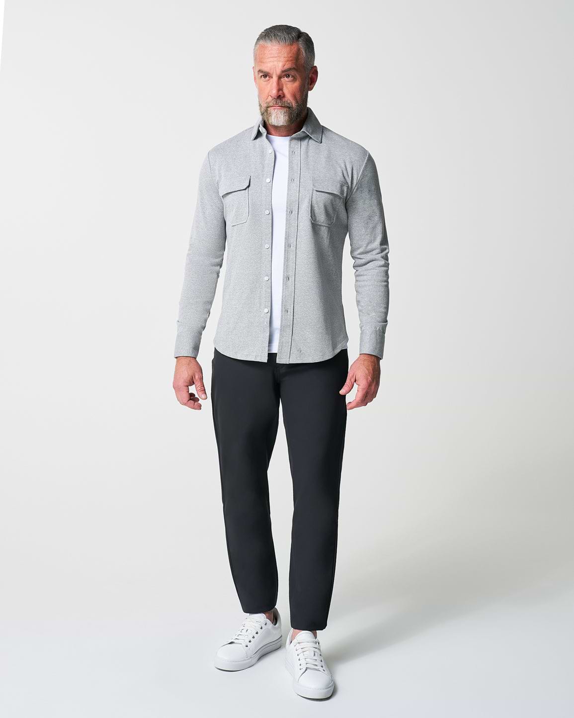 Patch Pocket Button Down - Light Grey