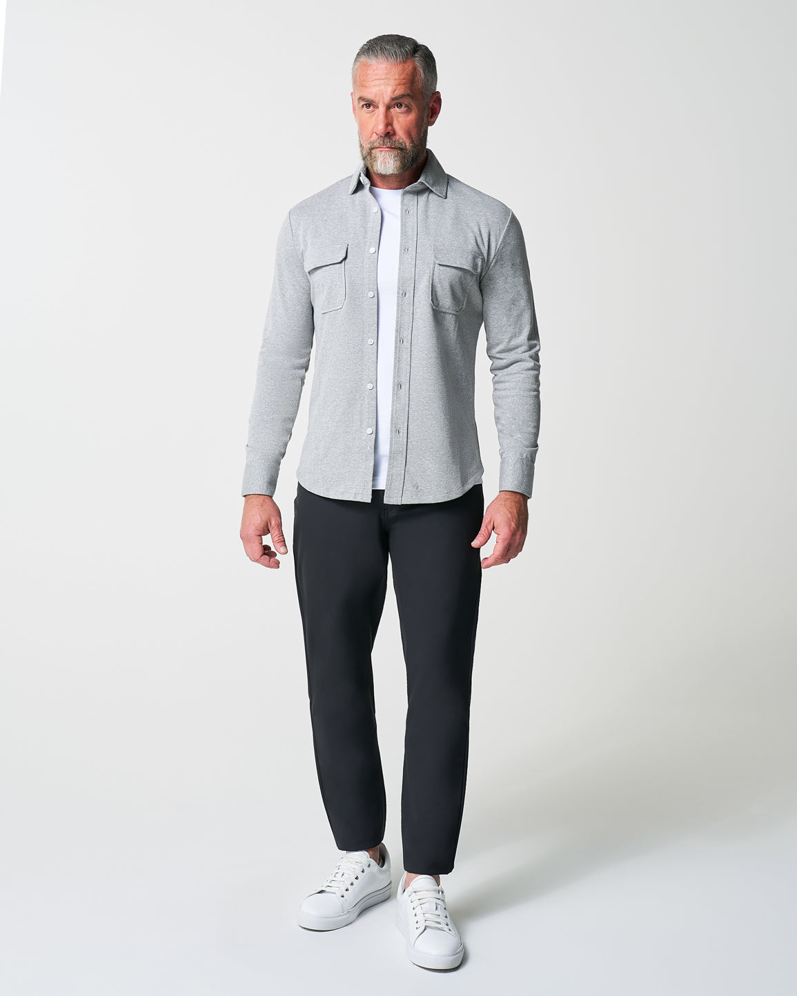 Patch Pocket Button Down - Light Grey