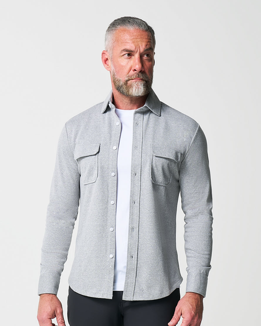 Patch Pocket Button Down - Light Grey