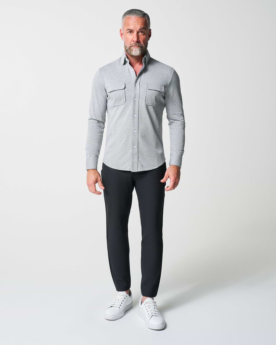 Patch Pocket Button Down - Light Grey
