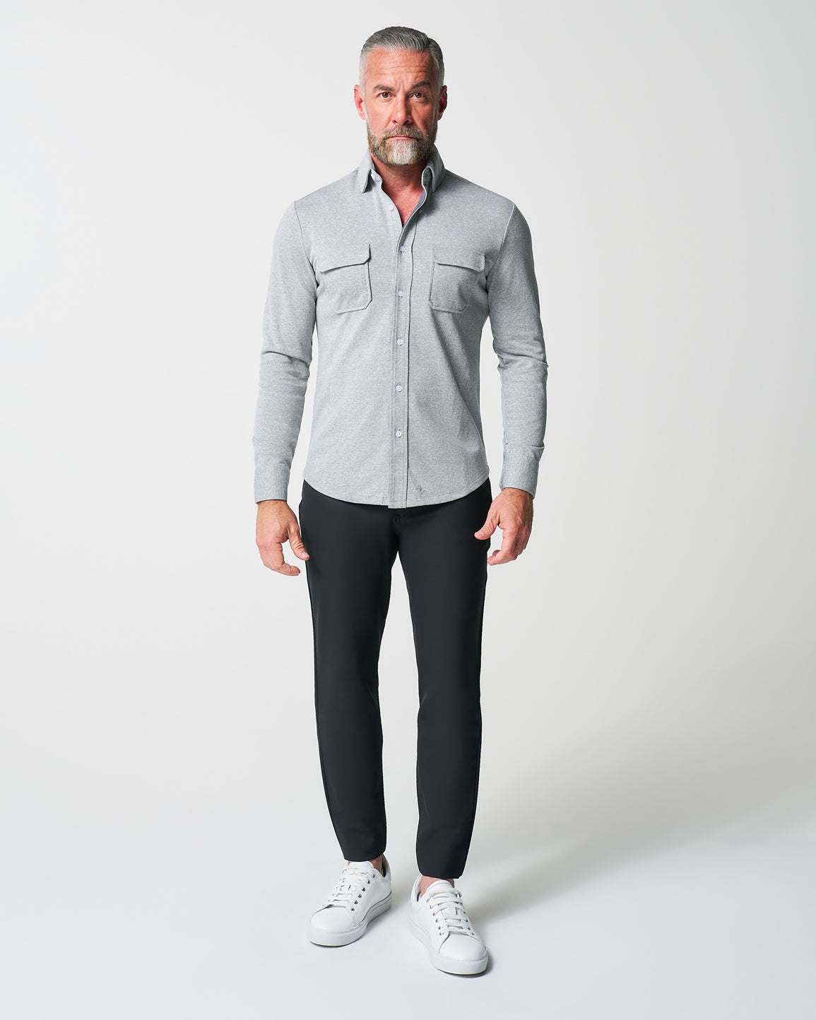 Patch Pocket Button Down - Light Grey