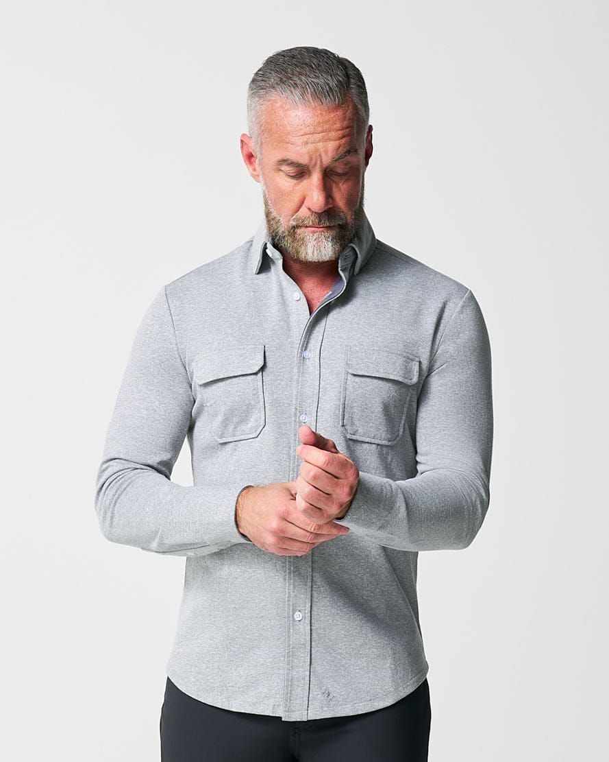 Patch Pocket Button Down - Light Grey