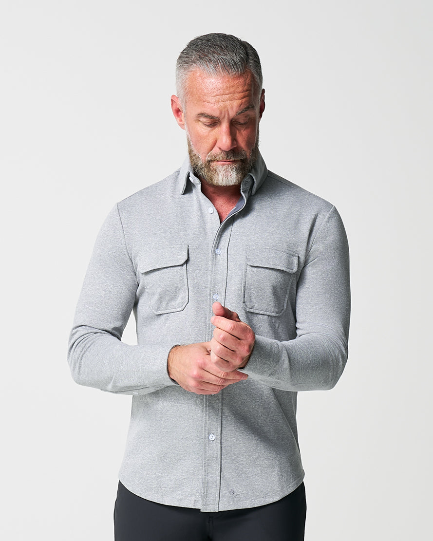 Patch Pocket Button Down - Light Grey