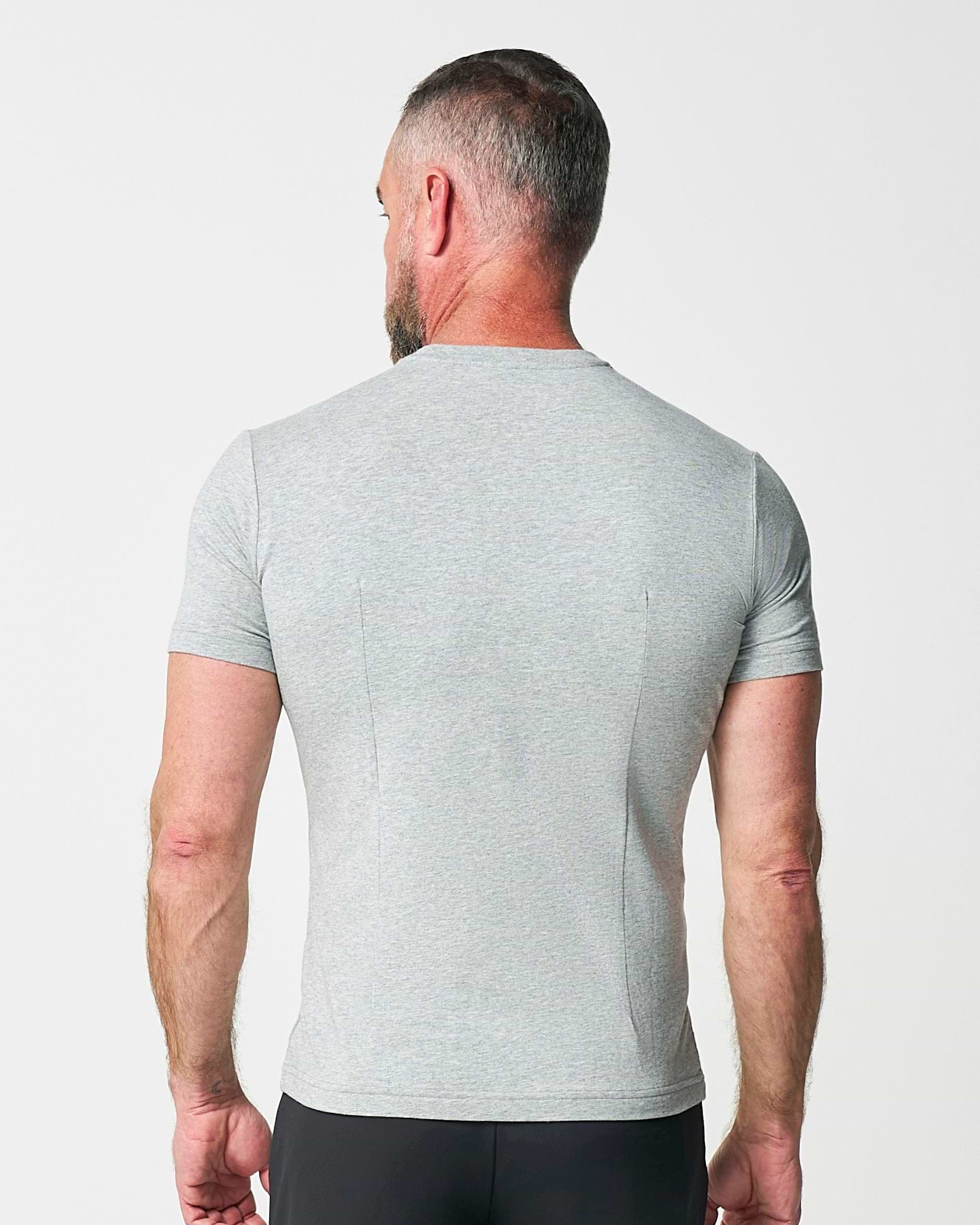 "The Sutton" Heathered Light Grey Short Sleeve Crewneck