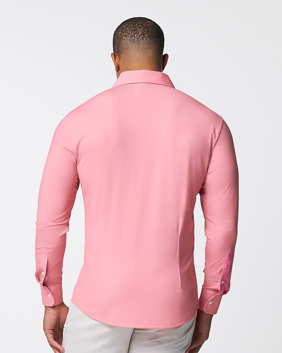 "The Daytona" Sport Shirt - Abstract Pink Mini Dot Print