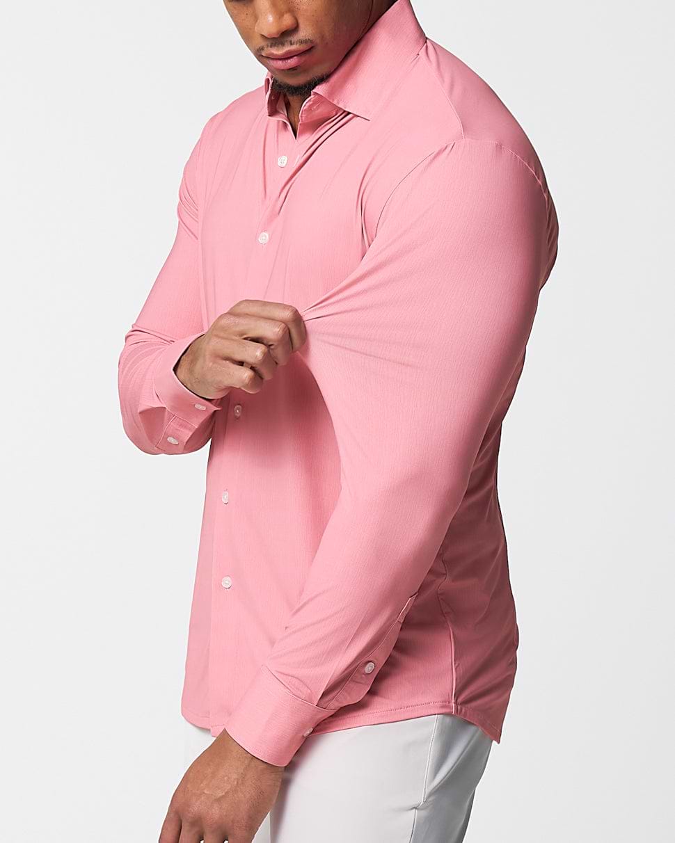 "The Daytona" Sport Shirt - Abstract Pink Mini Dot Print