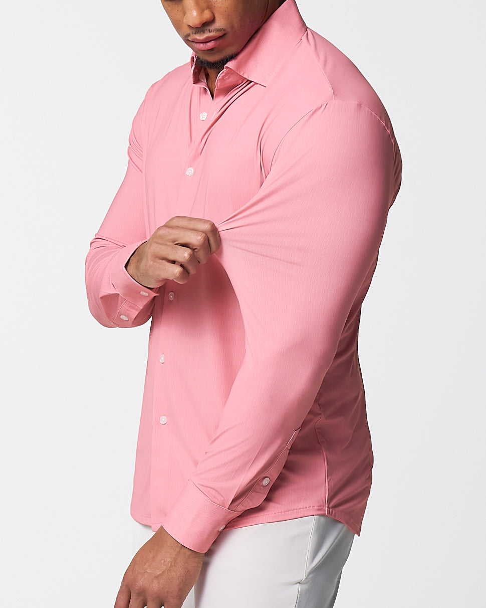 "The Daytona" Sport Shirt - Abstract Pink Mini Dot Print