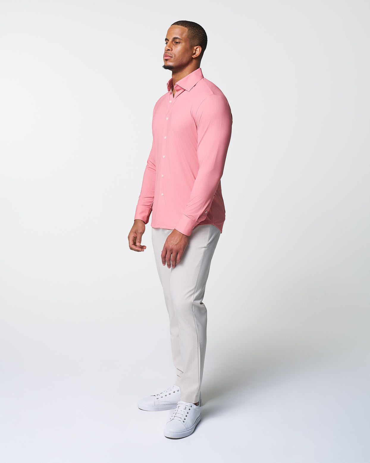 "The Daytona" Sport Shirt - Abstract Pink Mini Dot Print