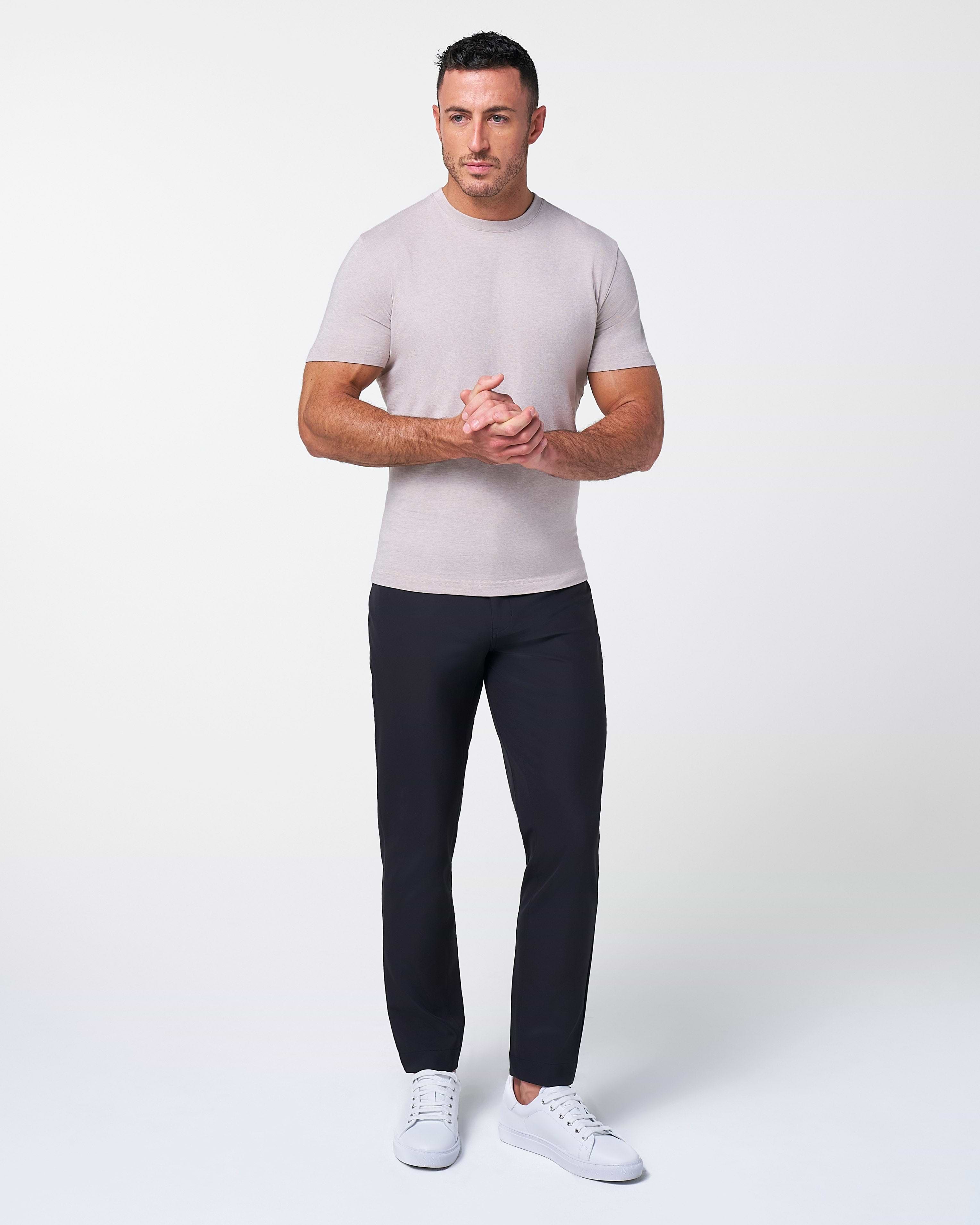 "The Sinclair" Heathered Cream Short Sleeve Crewneck