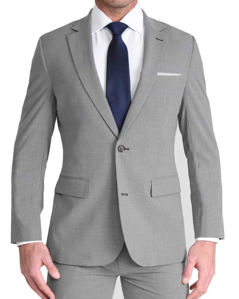 Athletic Fit Stretch Blazer - Lightweight Heathered Smoked Grey