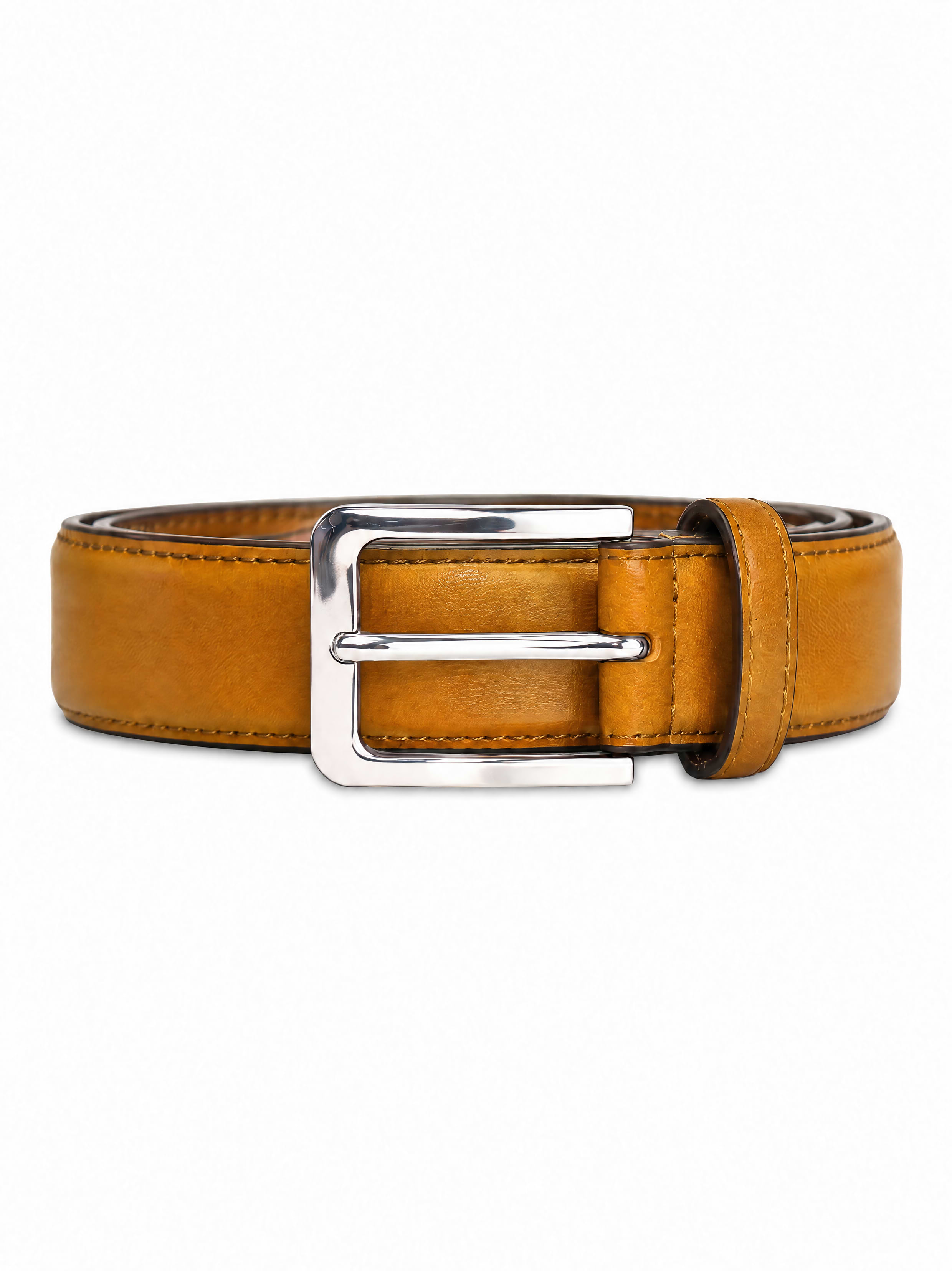 Solid Leather Belt - Light Brown