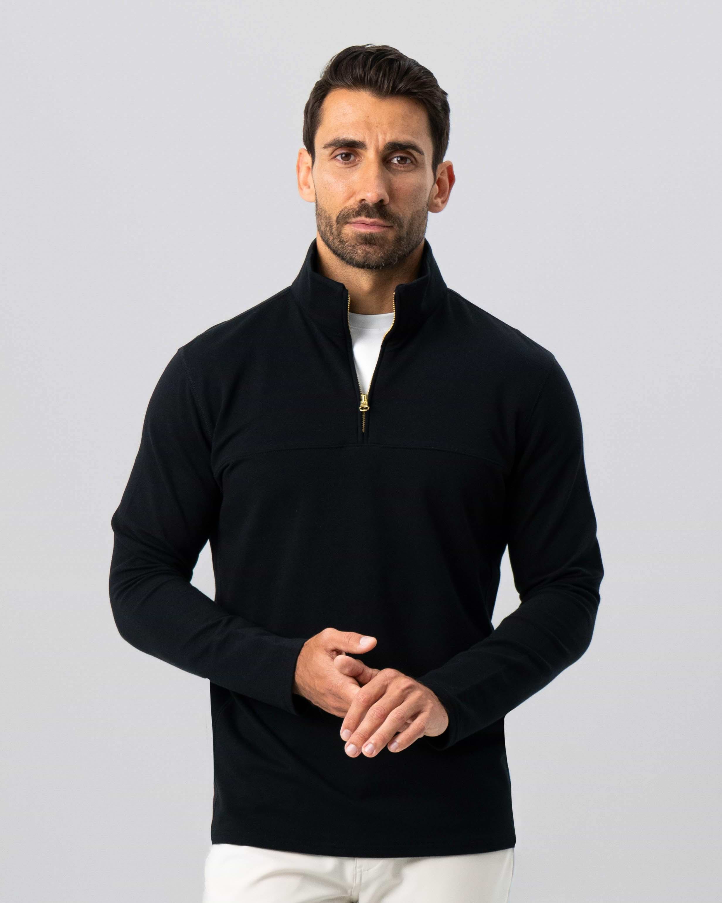Quarter Zip - Solid Black