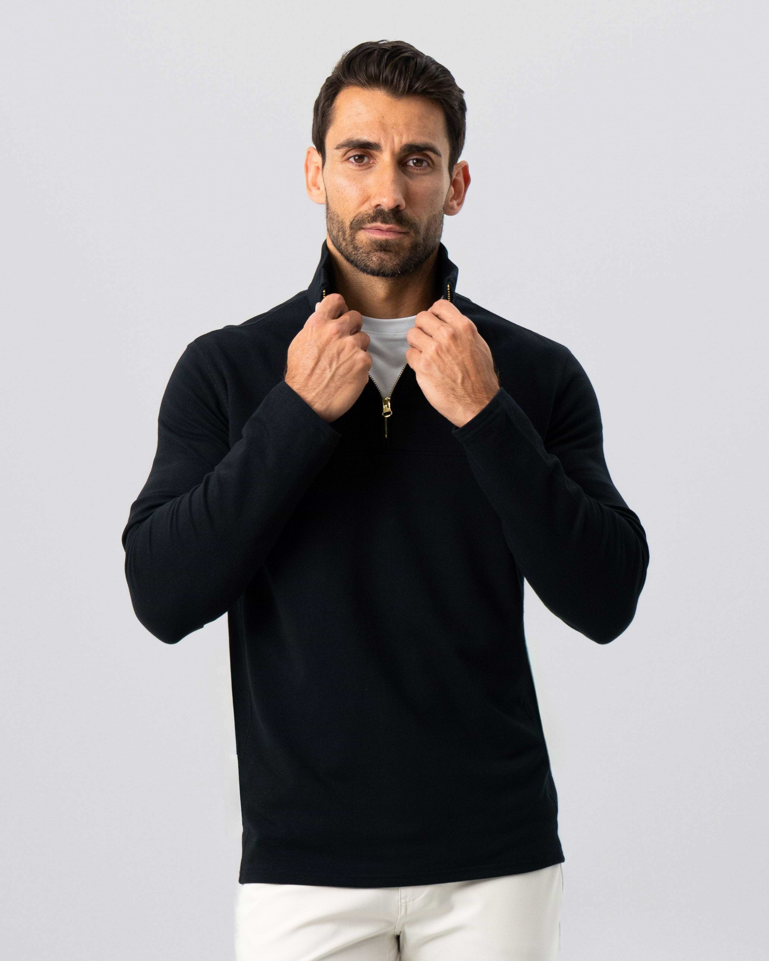 Quarter Zip - Solid Black