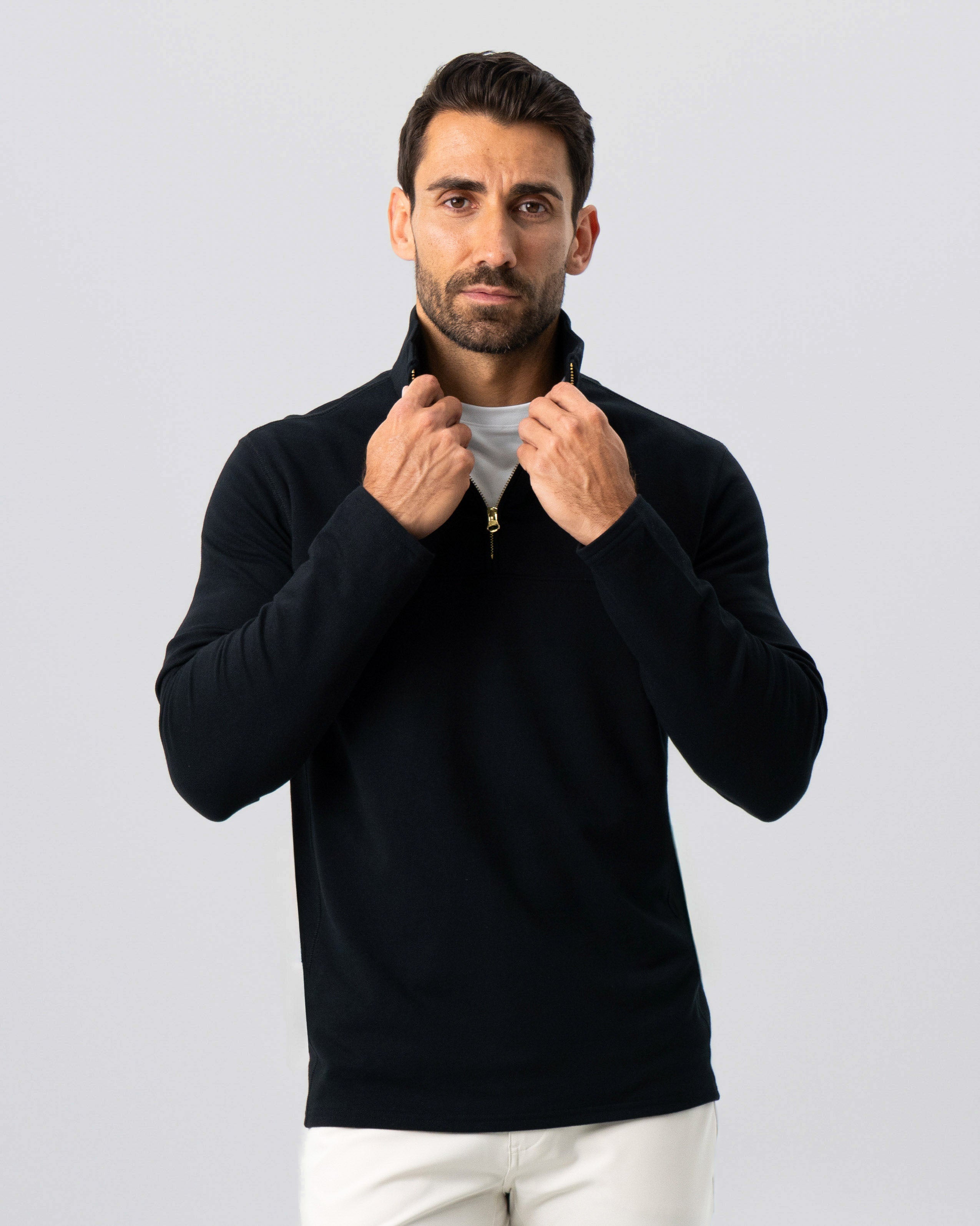 Quarter Zip - Solid Black