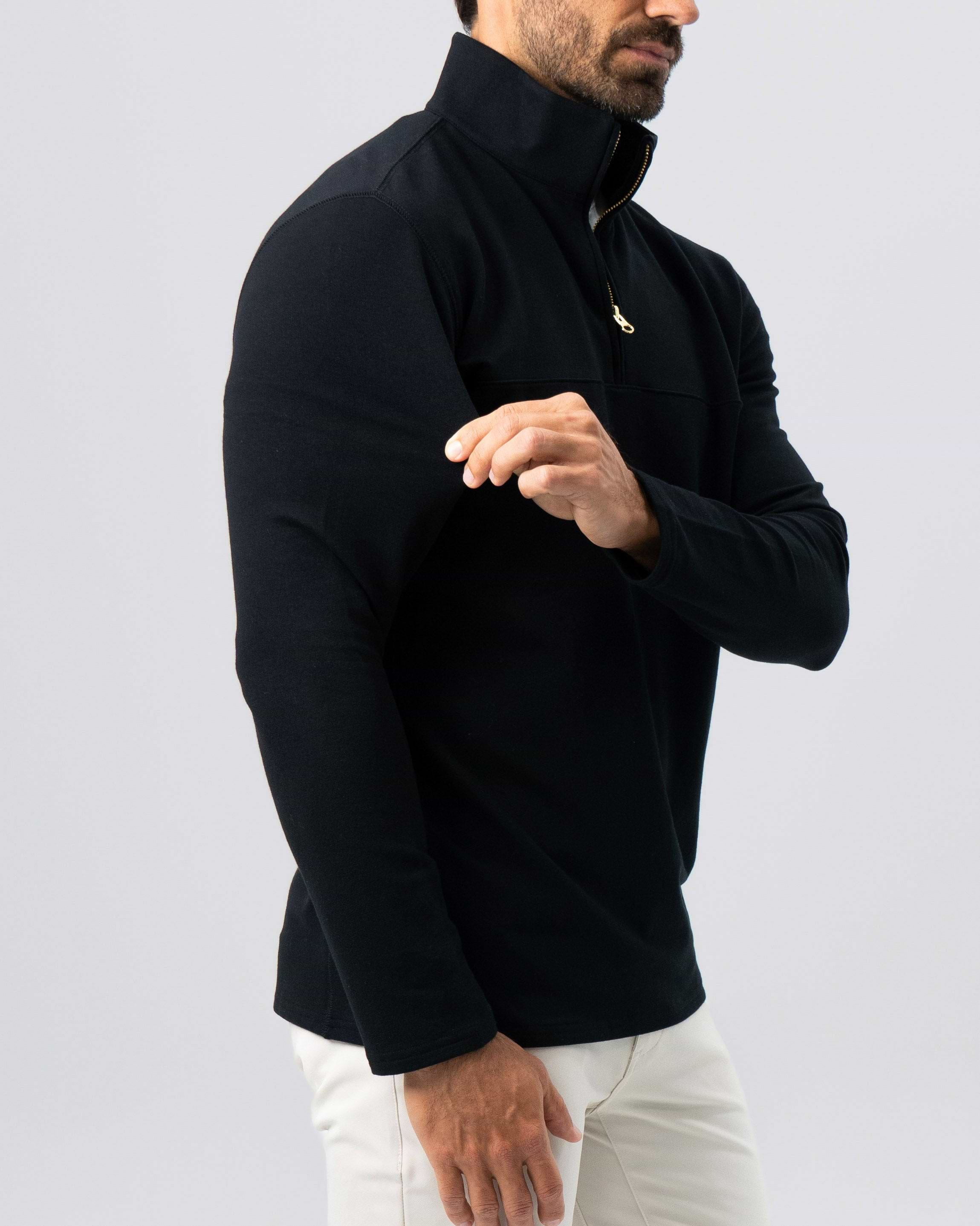 Quarter Zip - Solid Black
