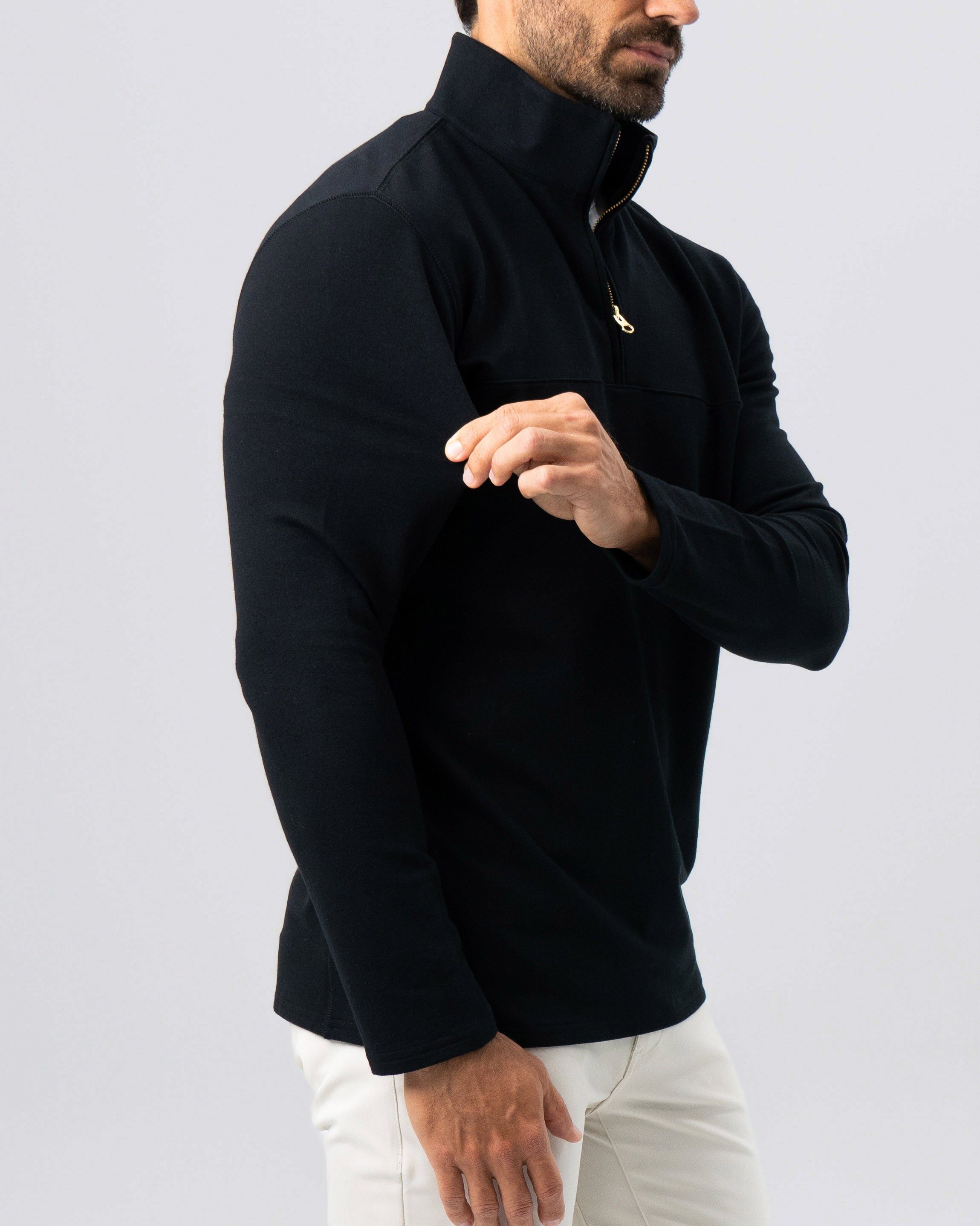 Quarter Zip - Solid Black