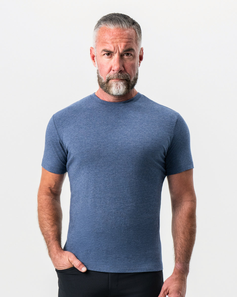 "The Raymond" Storm Blue Short Sleeve Crewneck