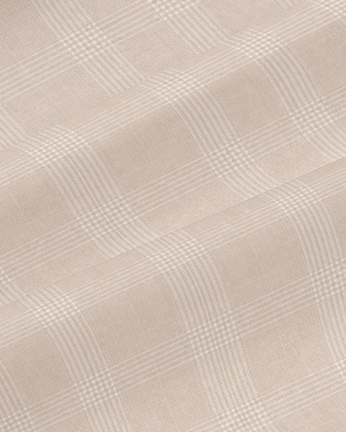 Athletic Fit Stretch Suit - Cream Plaid