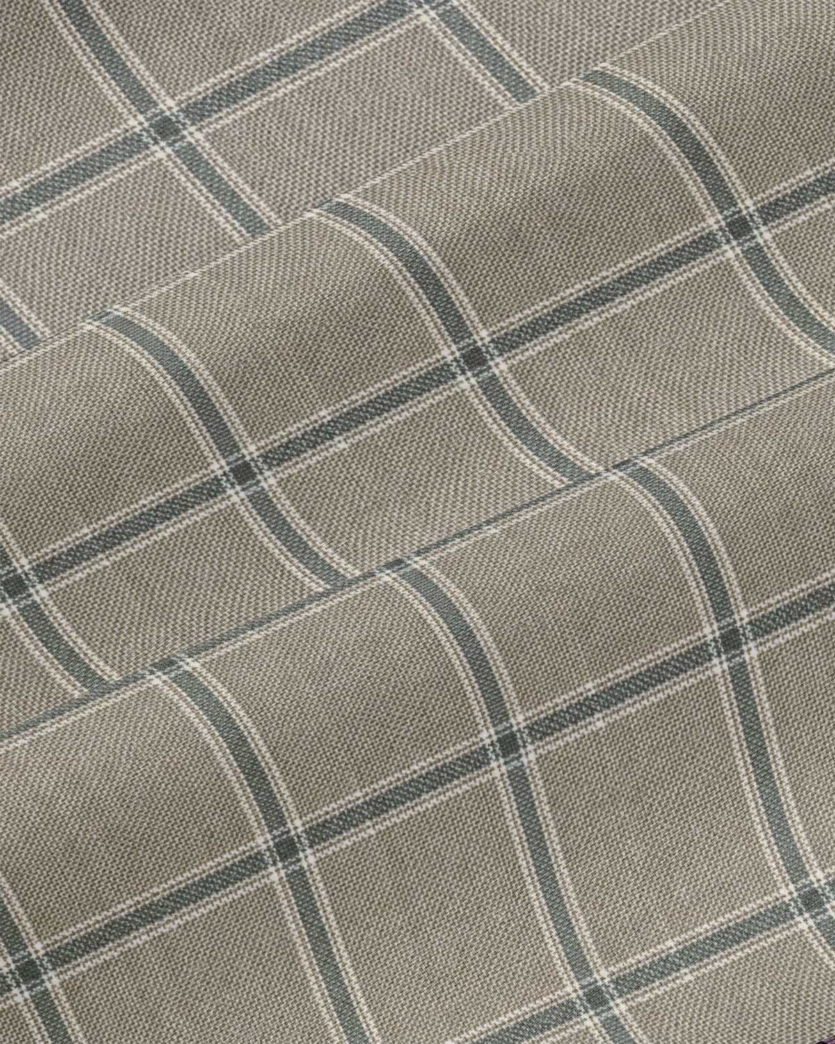 Athletic Fit Stretch Suit - Textured Tan with Olive Windowpane
