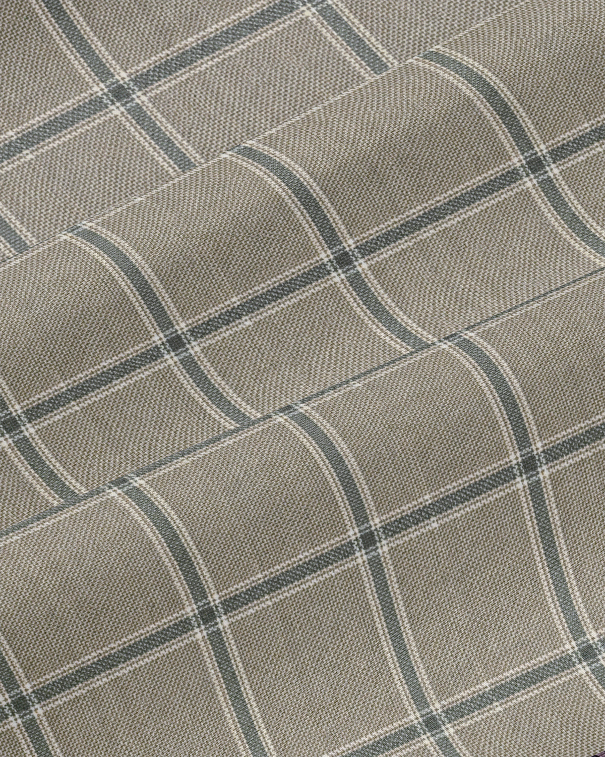 Athletic Fit Stretch Suit - Textured Tan with Olive Windowpane