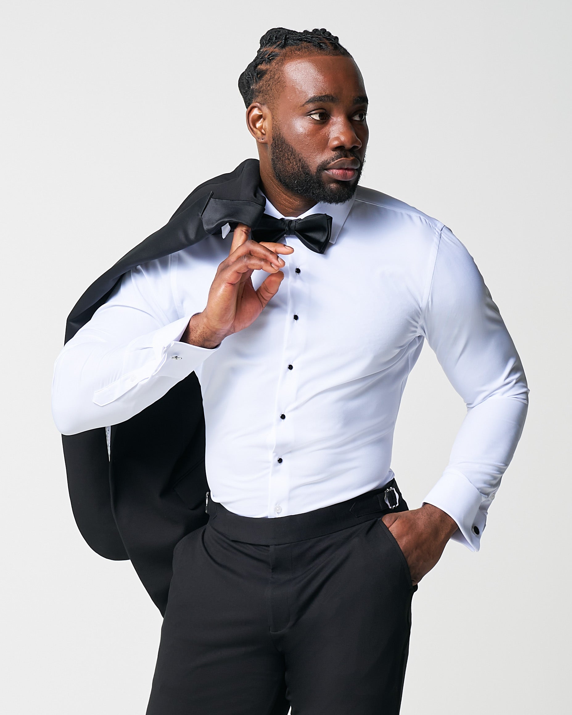 The Solid White Tuxedo Shirt - Classic Fit