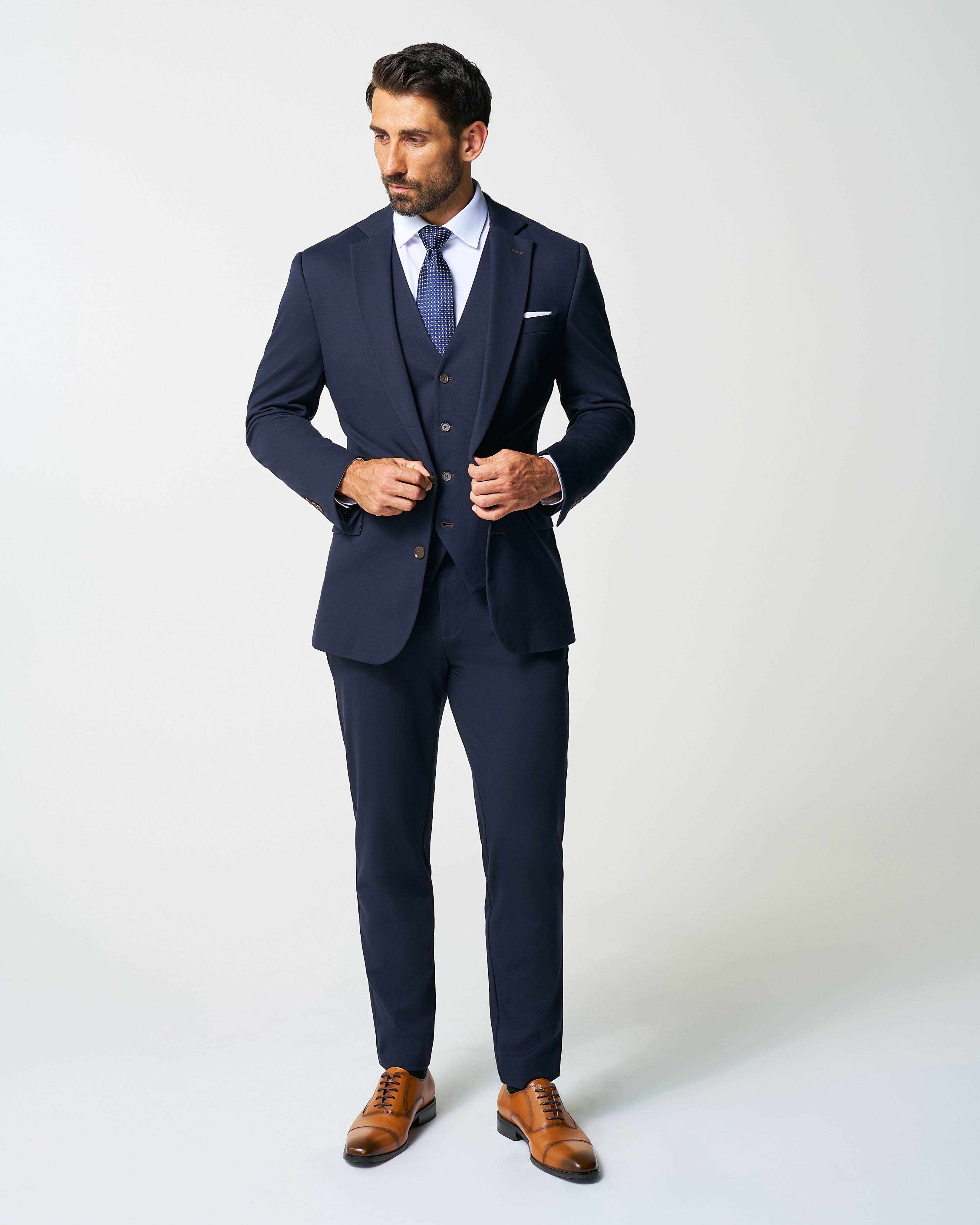 Athletic Fit Stretch Blazer - Navy