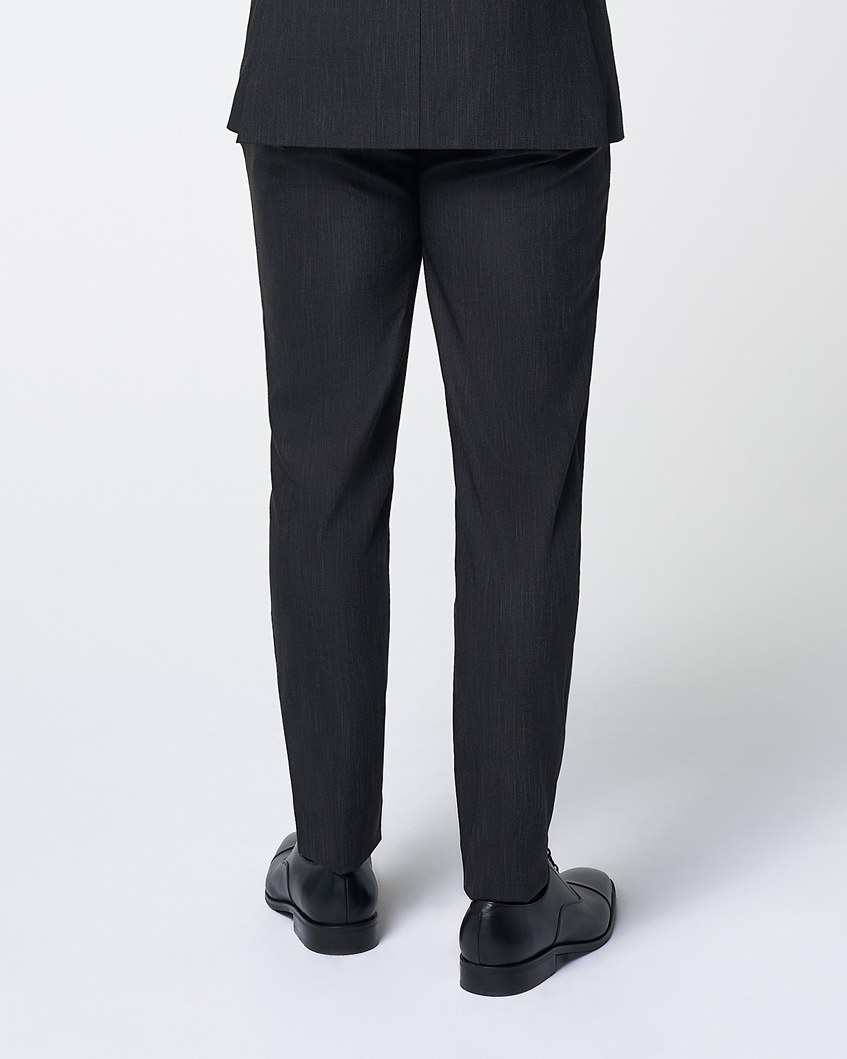 Athletic Fit Stretch Suit Pants - Heathered Charcoal