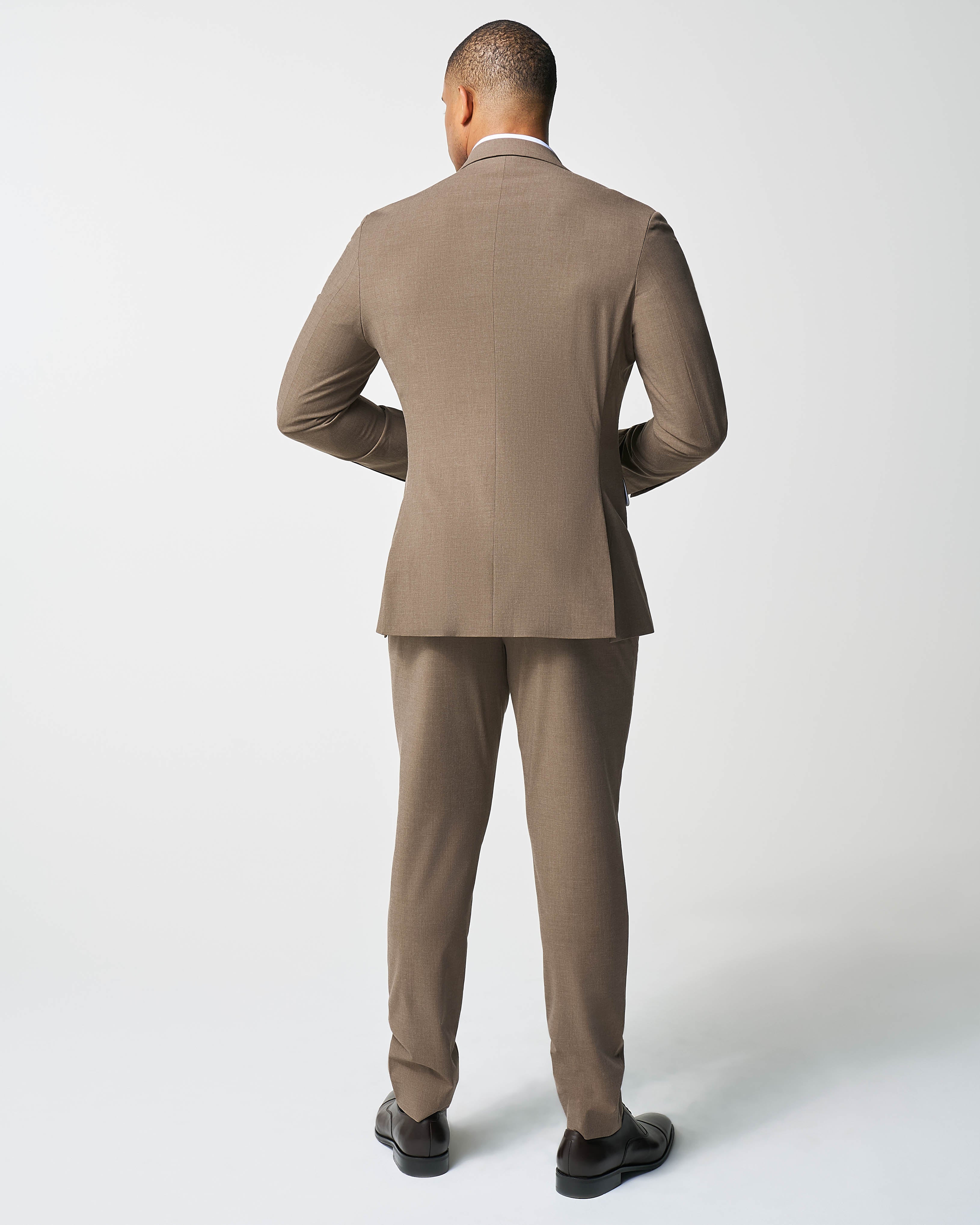 Athletic Fit Stretch Suit - Lightweight Heathered Latte