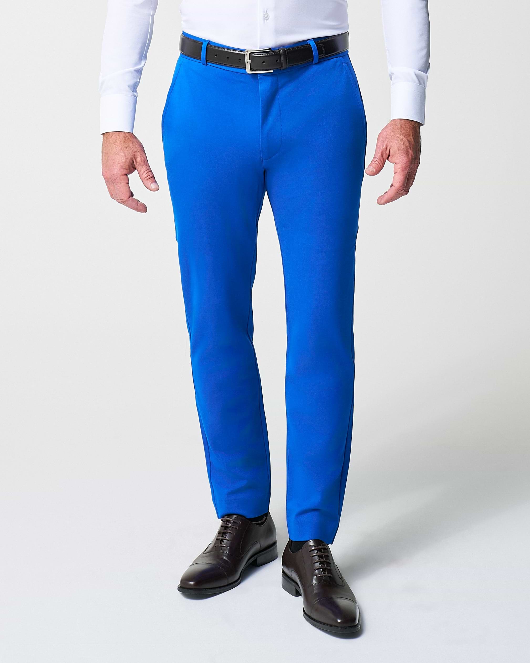 Athletic Fit Stretch Suit Pants - Solid Royal Blue