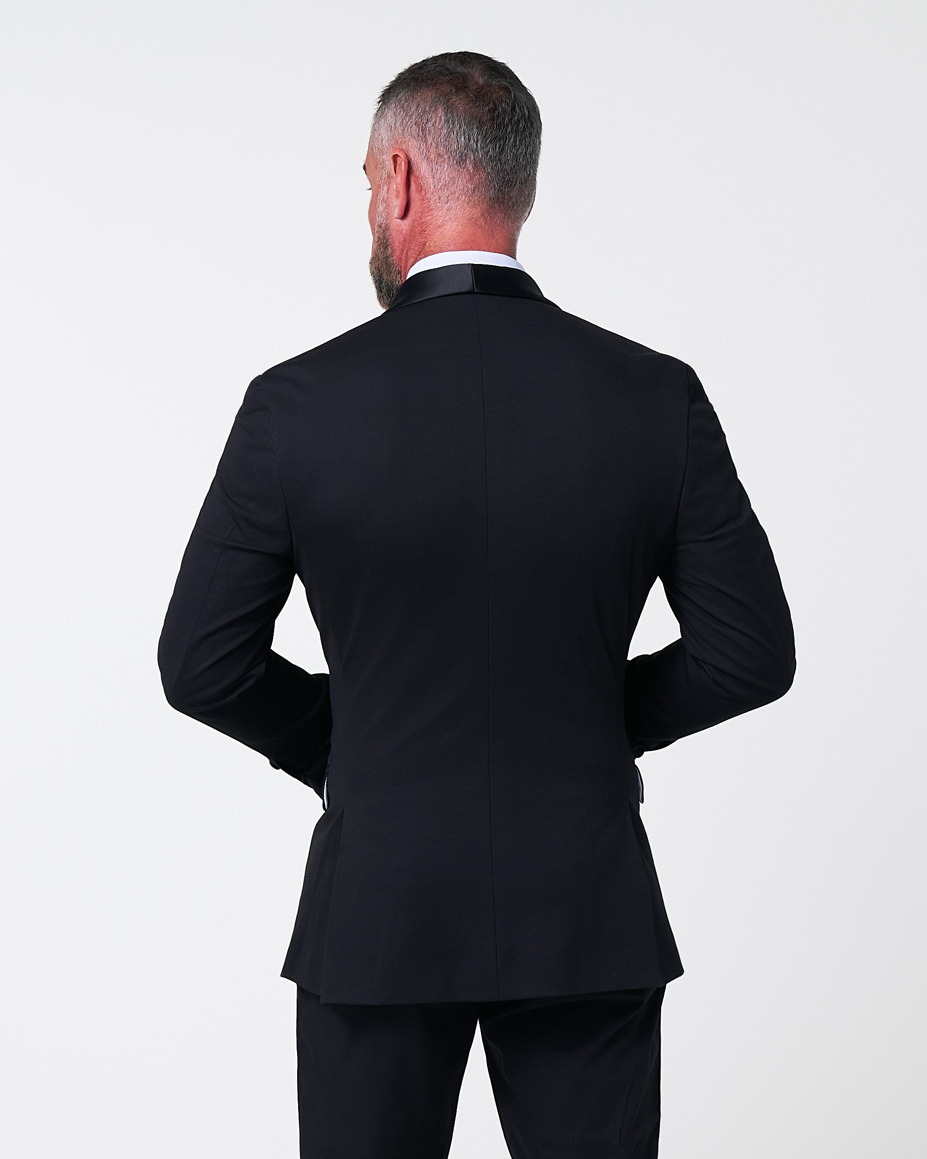 Athletic Fit Stretch Tuxedo - Black with Shawl Lapel