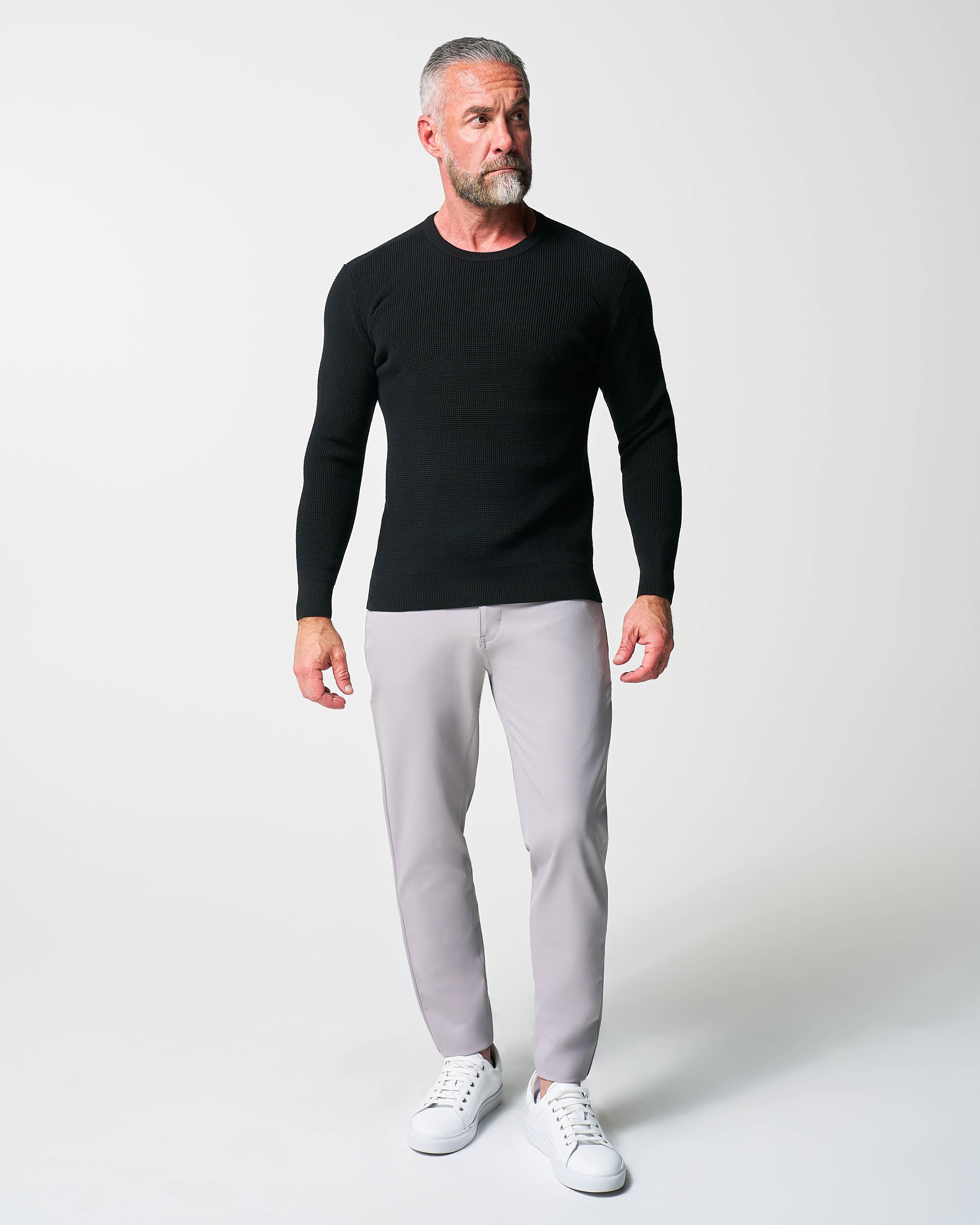 Heavy Knit Crewneck  - Black