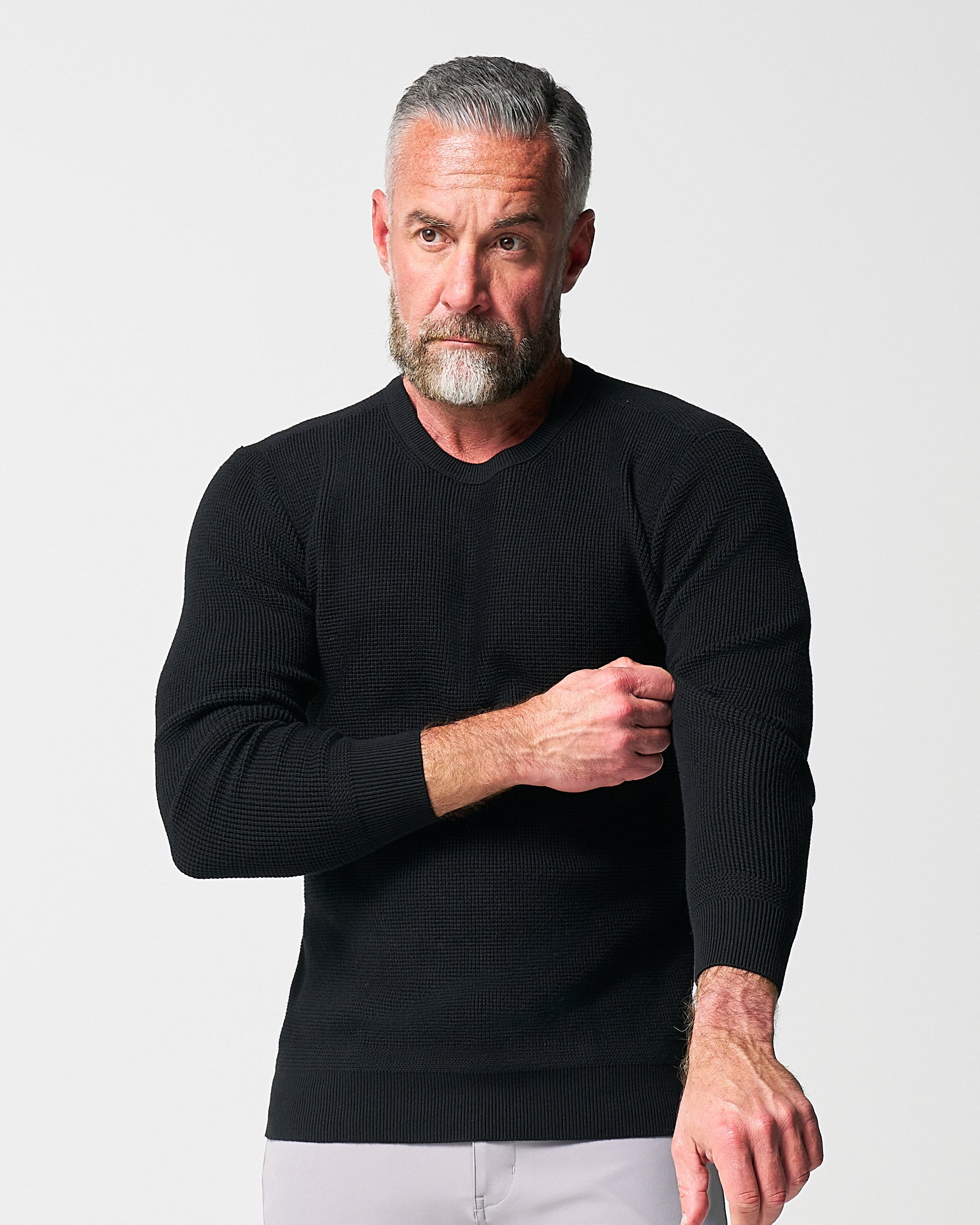 Heavy Knit Crewneck  - Black