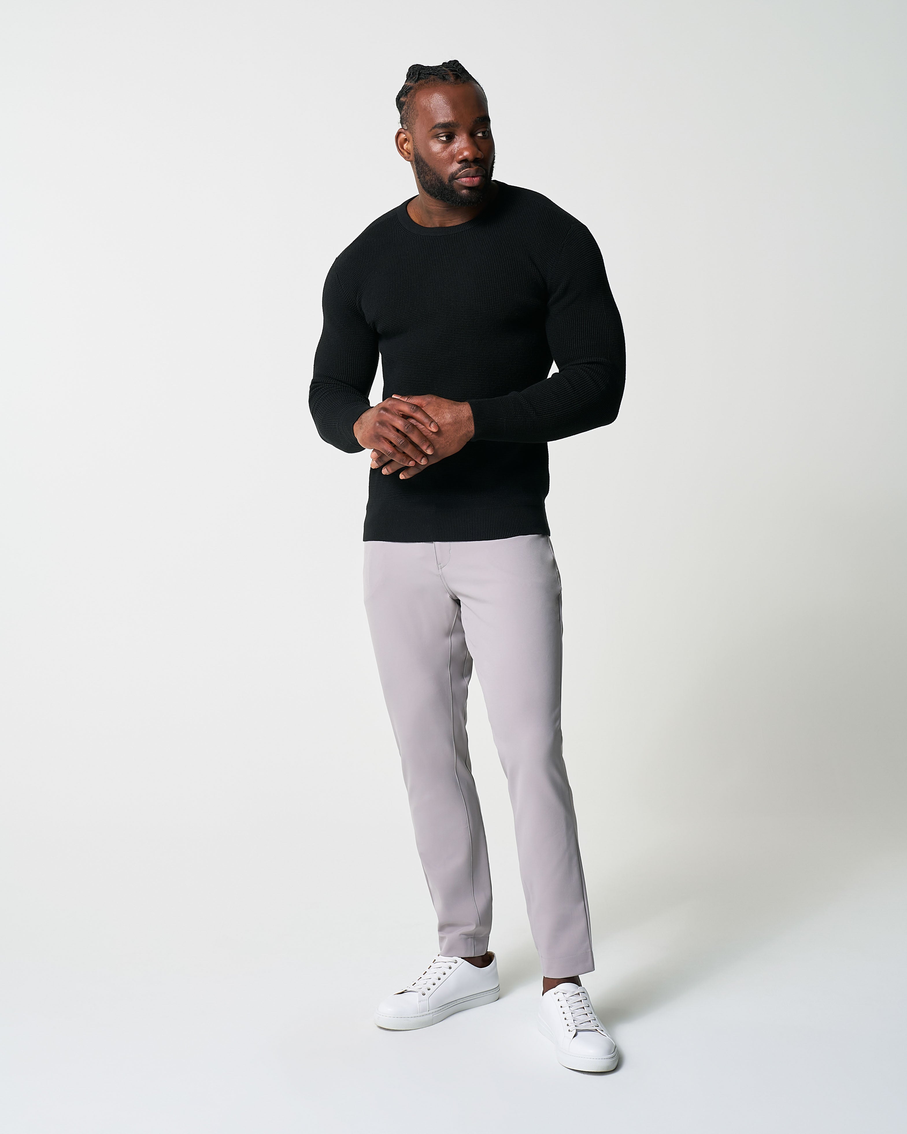 Heavy Knit Crewneck  - Black