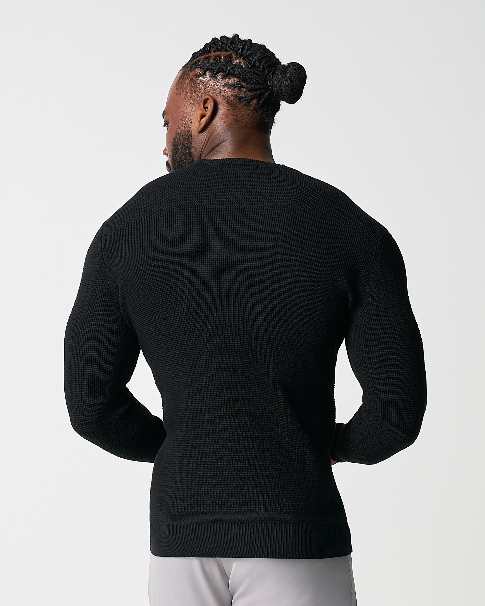 Heavy Knit Crewneck  - Black