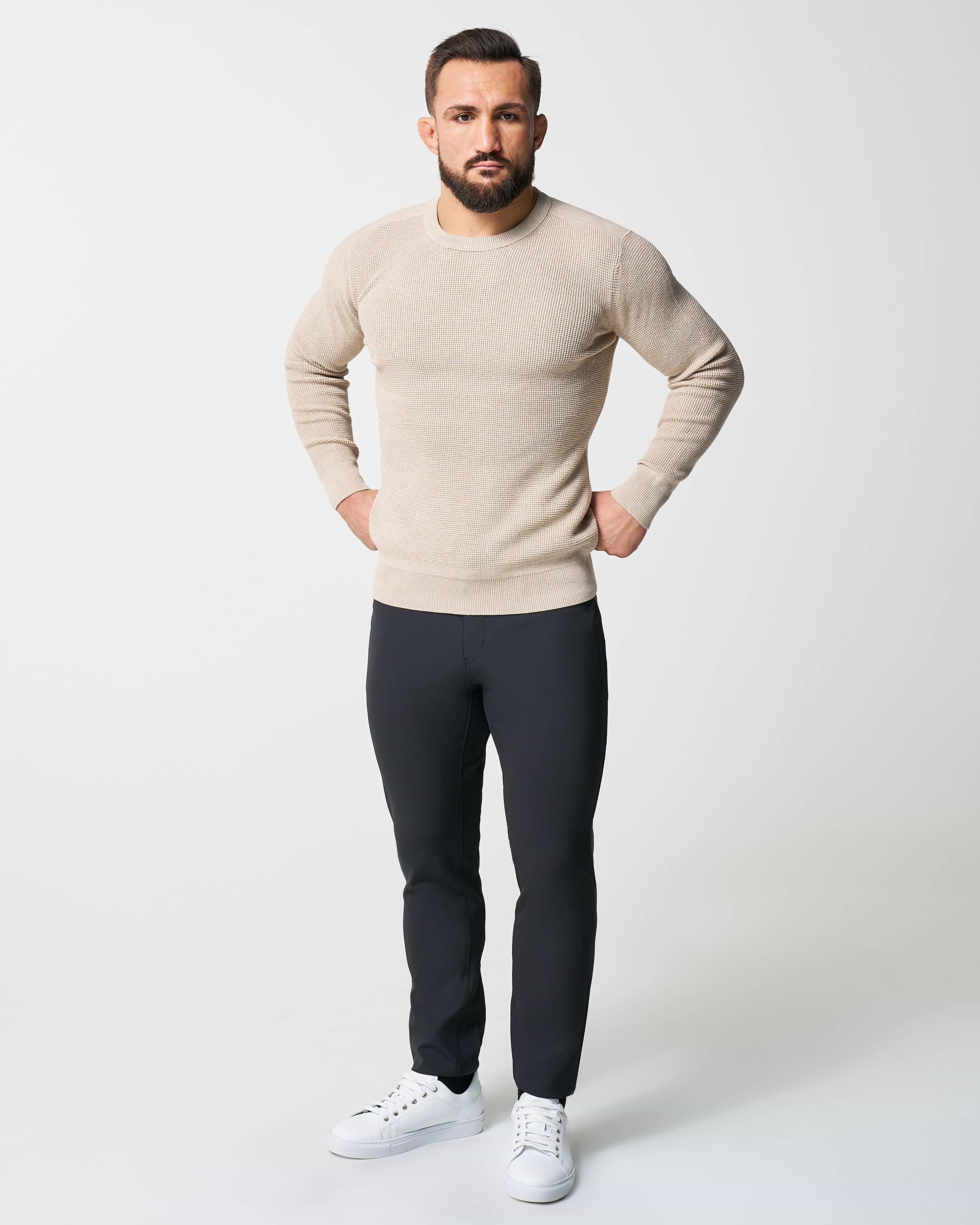 Heavy Knit Crewneck - Tan