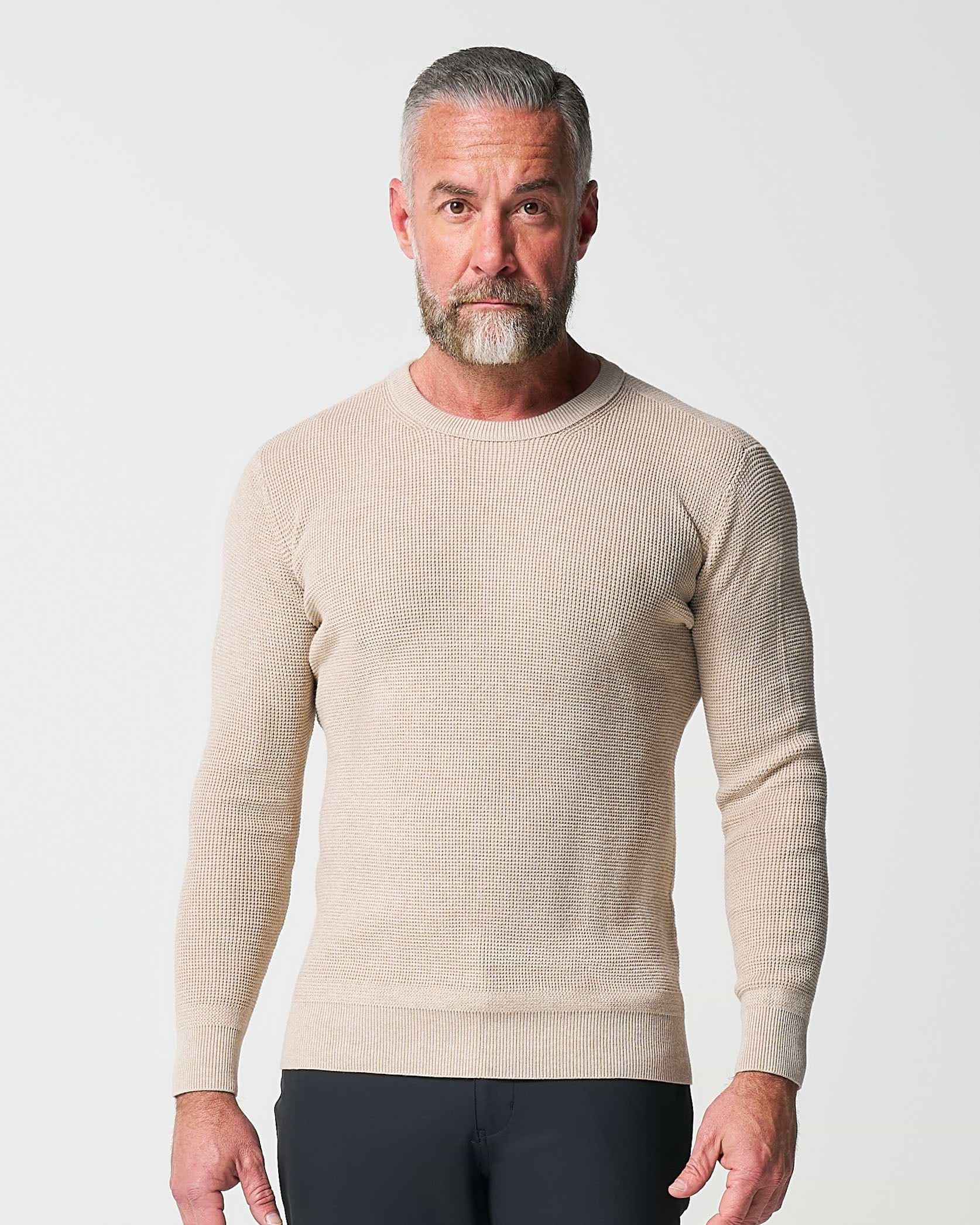 Heavy Knit Crewneck - Tan