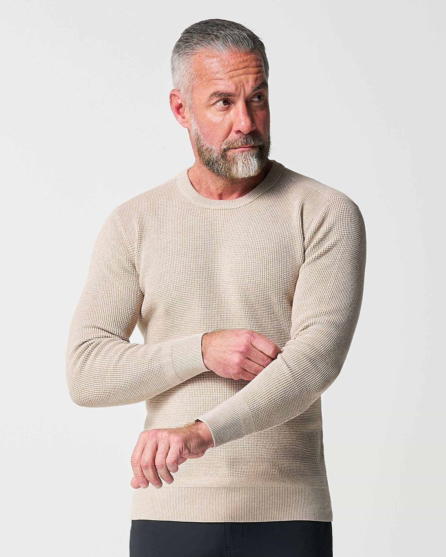 Heavy Knit Crewneck - Tan