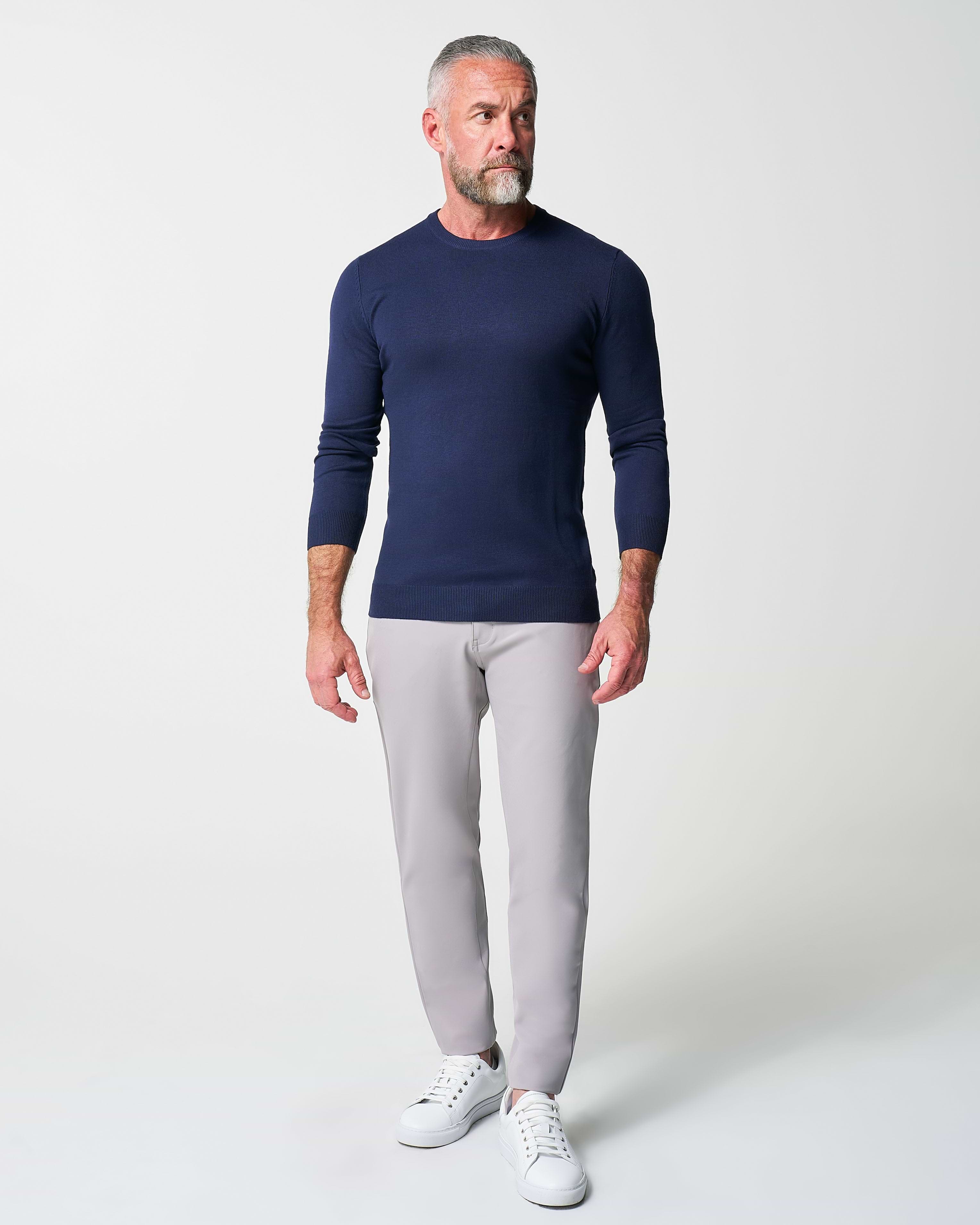 Mid-Weight Wool Crewneck - Navy