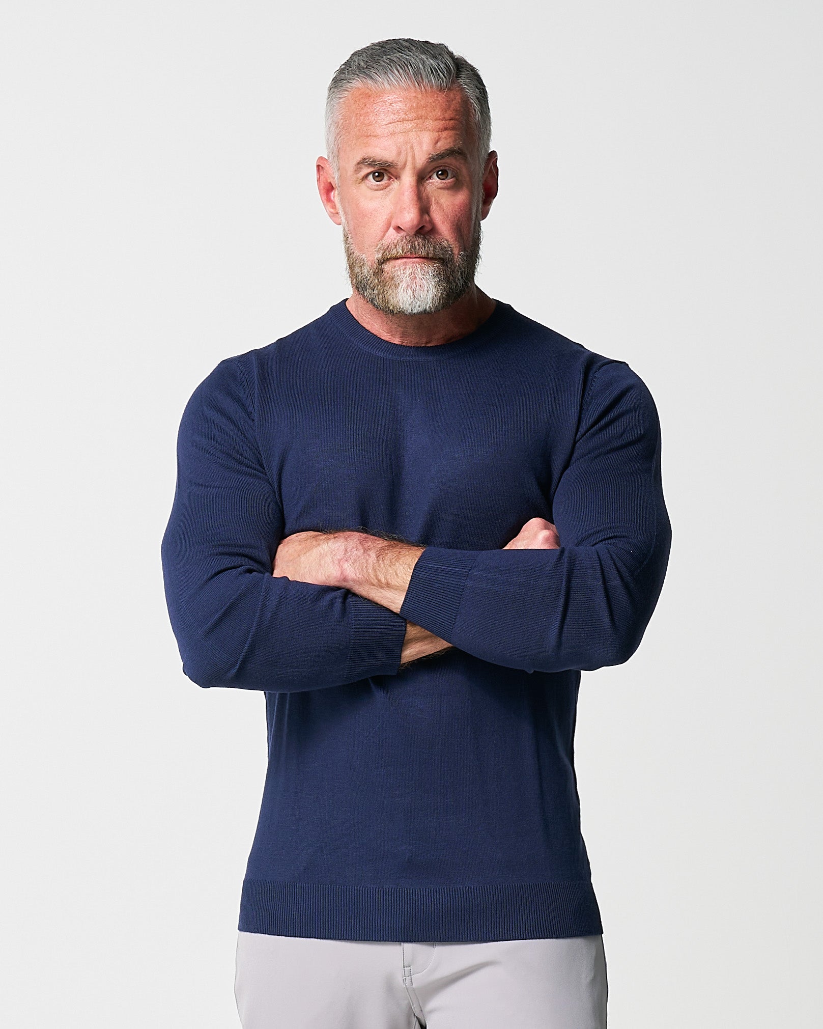 Mid-Weight Wool Crewneck - Navy