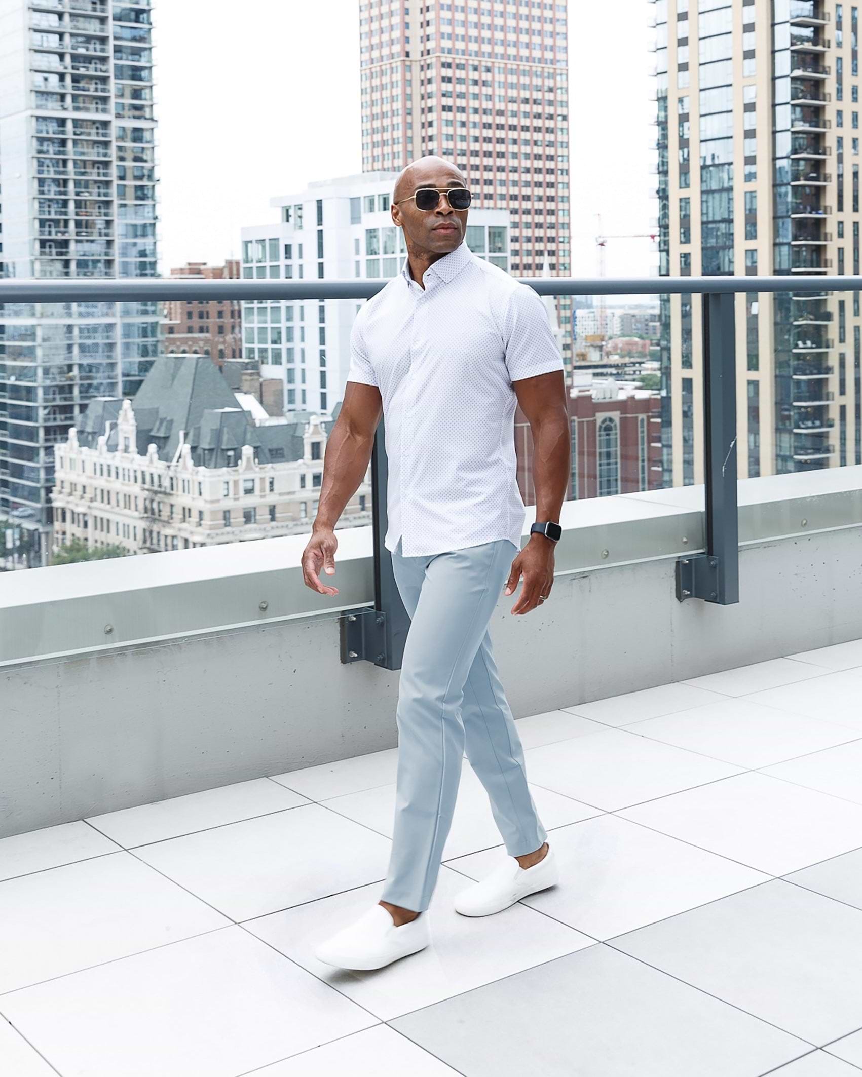 Athletic Fit Stretch Tech Chino - Light Blue