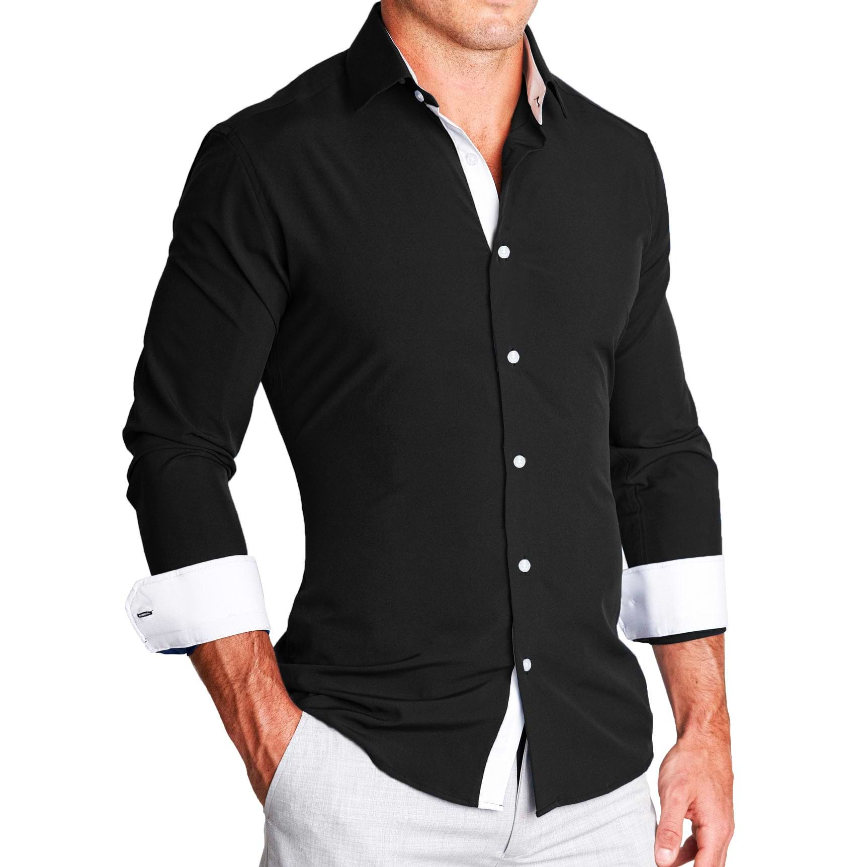 "The Oscar" Solid Black with White Accents