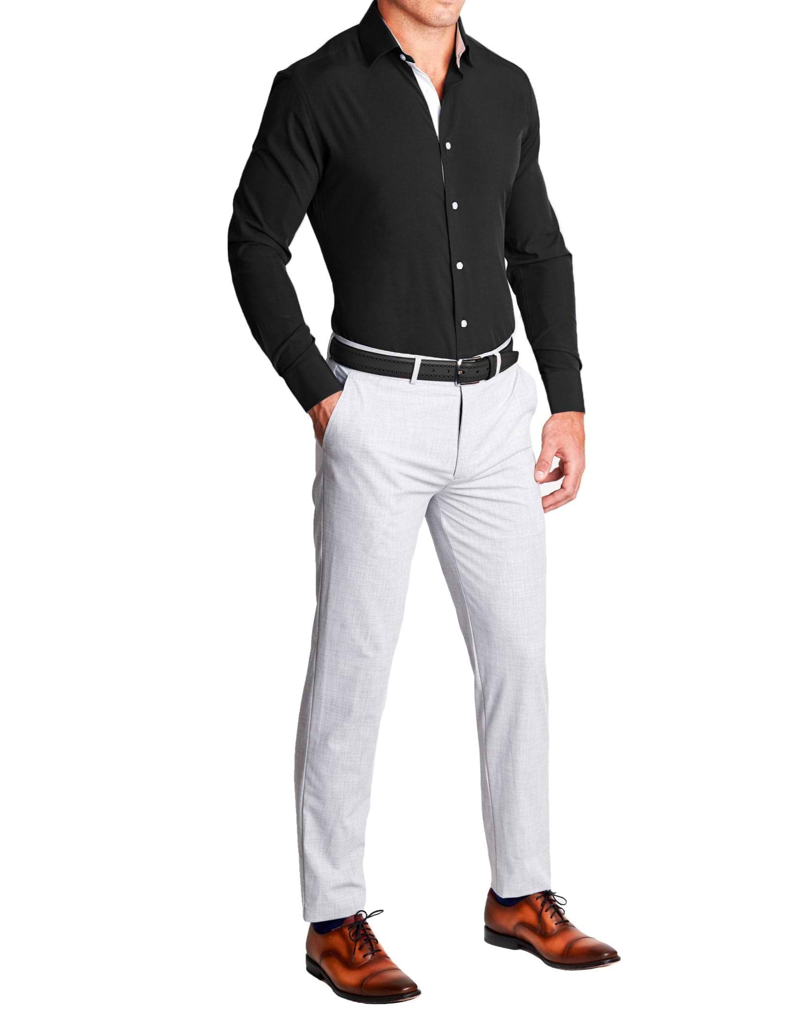 "The Oscar" Solid Black with White Accents