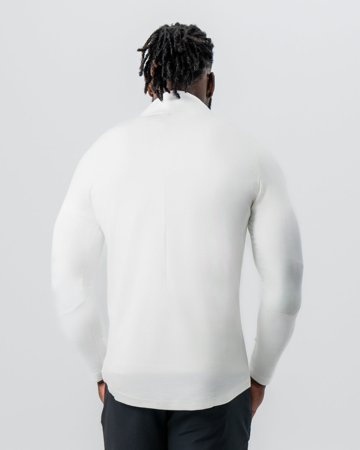 Waffle Knit Quarter Zip - Solid Cream
