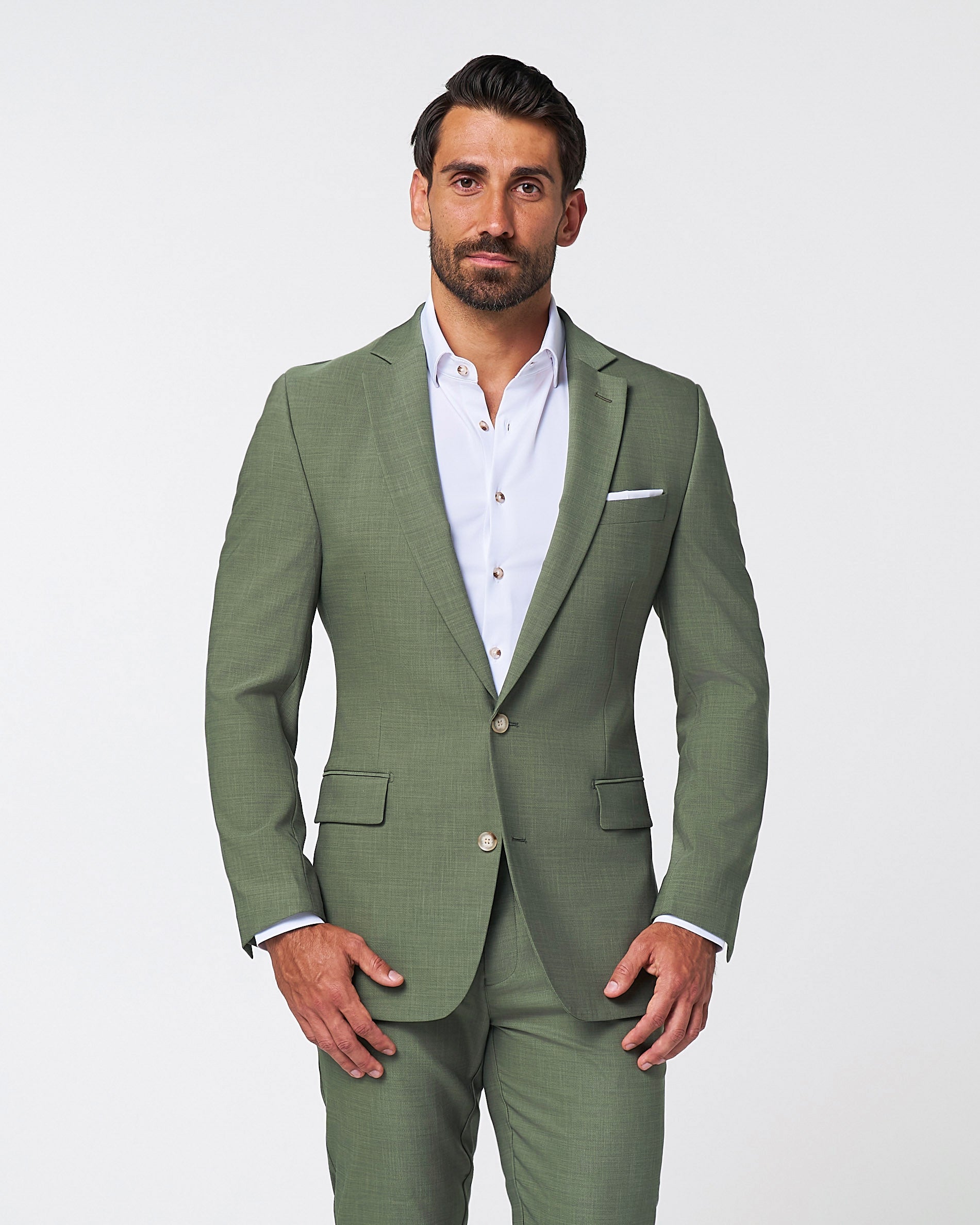 Athletic Fit Stretch Blazer - Heathered Forest Green