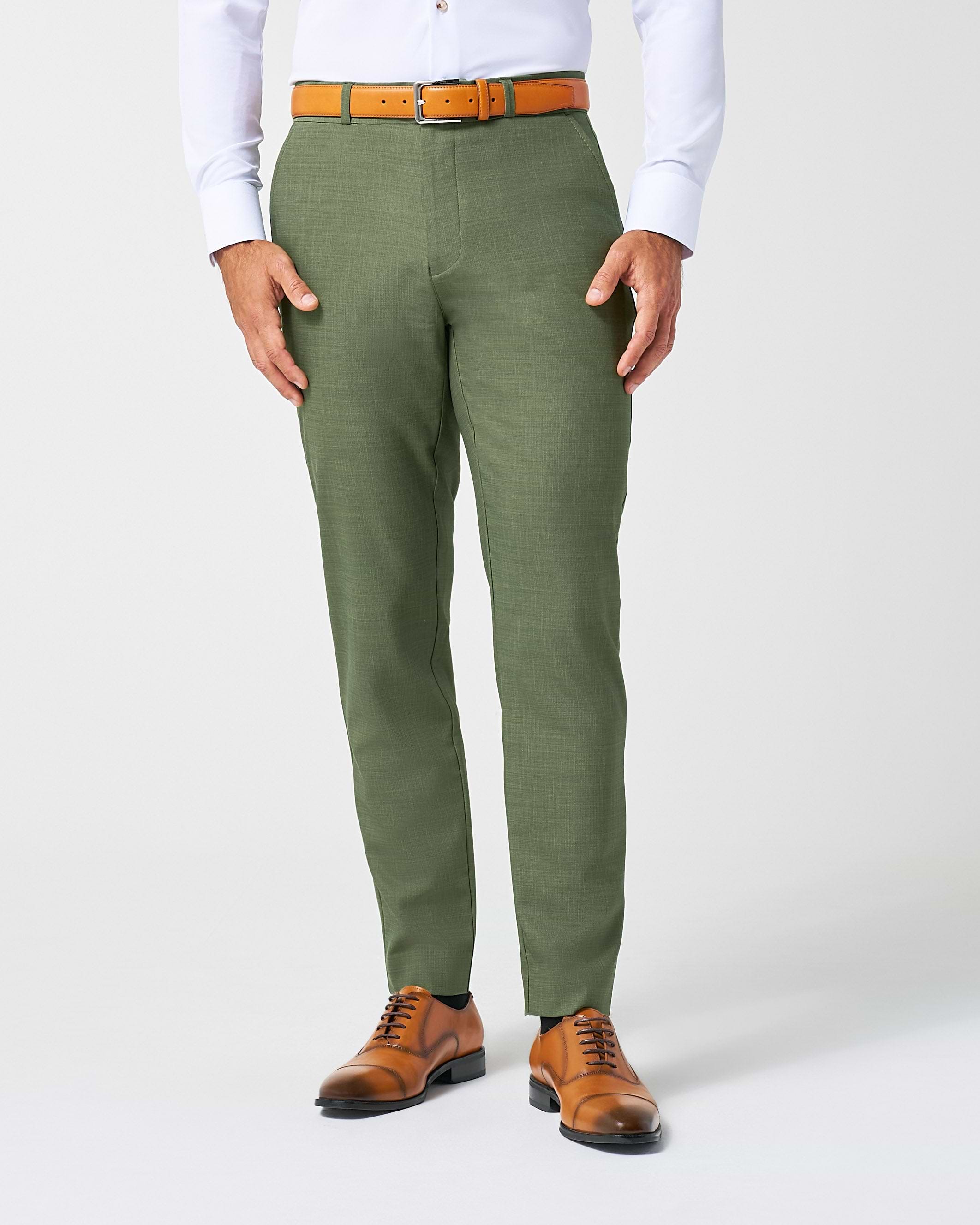 Athletic Fit Stretch Suit - Heathered Forest Green