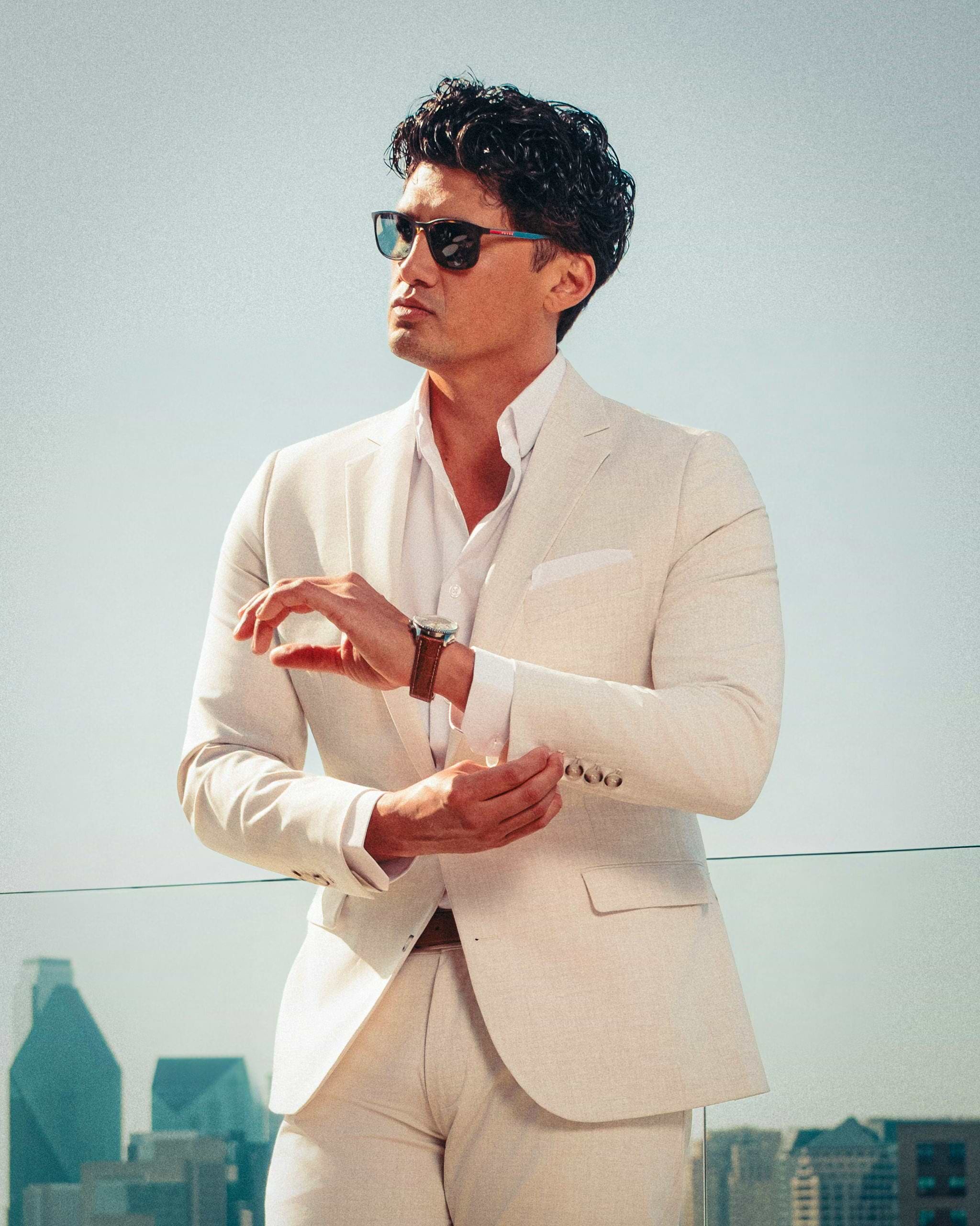 Athletic Fit Stretch Blazer - Lightweight Heathered Bamboo